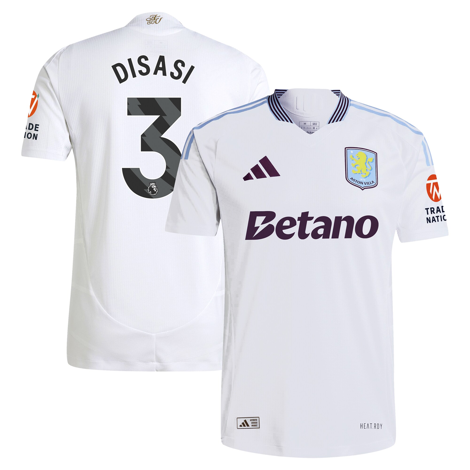 aston villa adidas away authentic shirt 2024-25 with disasi 3 printing Collection | AVFC Fan Shop Official Jerseys and Shirts