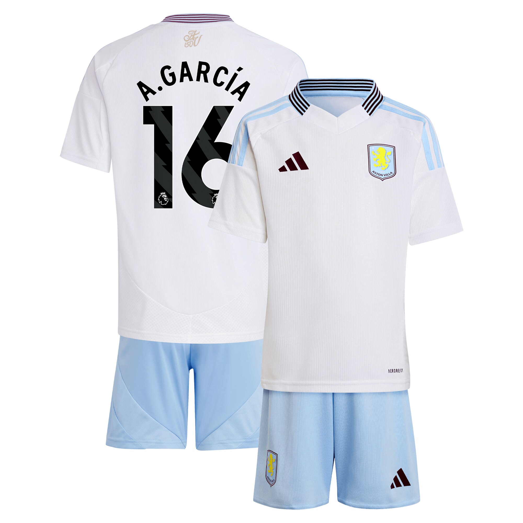aston villa adidas away mini kit 2024-25 with a.garcía 16 printing Collection | AVFC Fan Shop Official Jerseys and Shirts