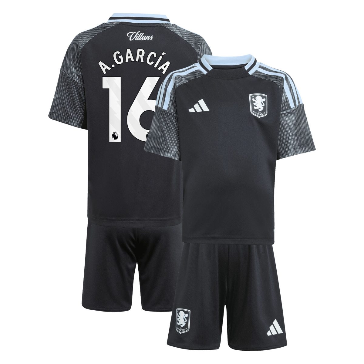 aston villa adidas away mini kit 2025-26 with a.garcía 16 printing Collection | AVFC Fan Shop Official Jerseys and Shirts