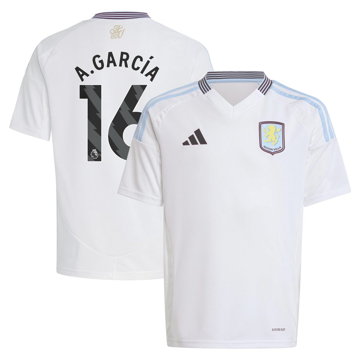 aston villa adidas away shirt 2024-25 – kids with a.garcía 16 printing Collection | AVFC Fan Shop Official Jerseys and Shirts