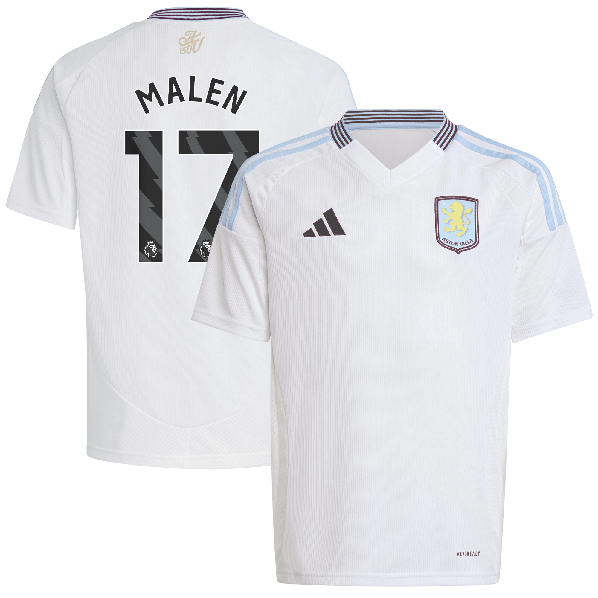 aston villa adidas away shirt 2024-25 – kids with malen 17 printing Collection | AVFC Fan Shop Official Jerseys and Shirts