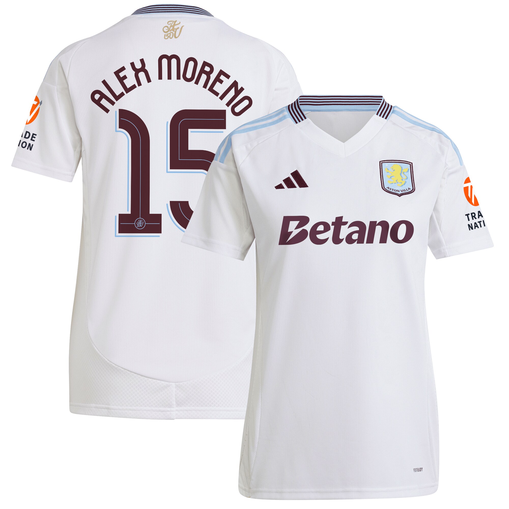aston villa adidas away shirt 2024-25 – womens with alex moreno 15 cup printing Collection | AVFC Fan Shop Official Jerseys and Shirts