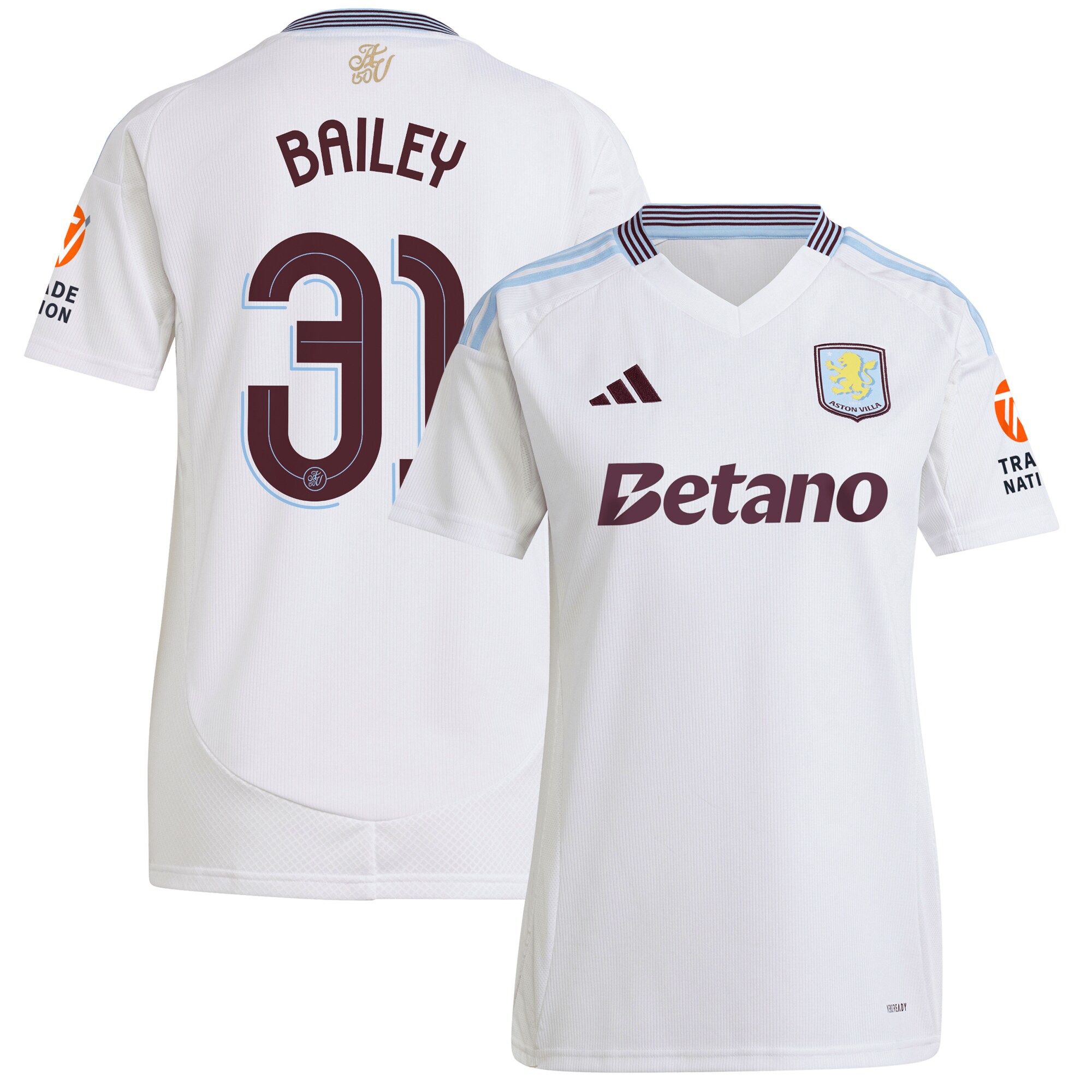 aston villa adidas away shirt 2024-25 – womens with bailey 31 cup printing Collection | AVFC Fan Shop Official Jerseys and Shirts