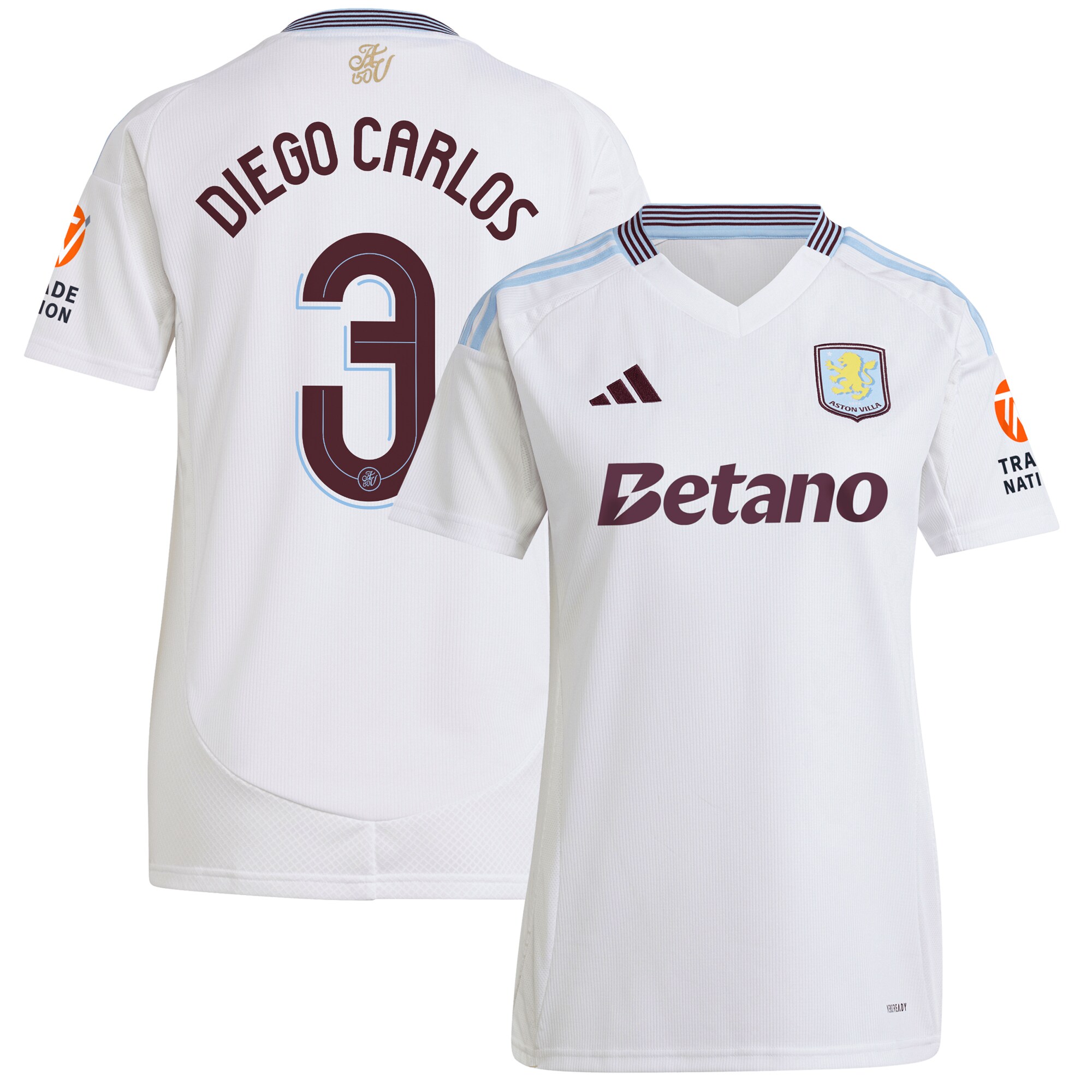 aston villa adidas away shirt 2024-25 – womens with diego carlos 3 cup printing Collection | AVFC Fan Shop Official Jerseys and Shirts