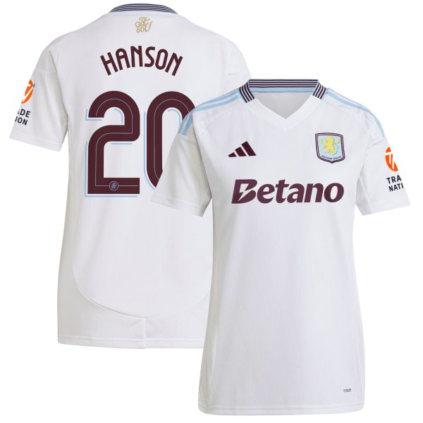 aston villa adidas away shirt 2024-25 – womens with hanson 20 cup printing Collection | AVFC Fan Shop Official Jerseys and Shirts