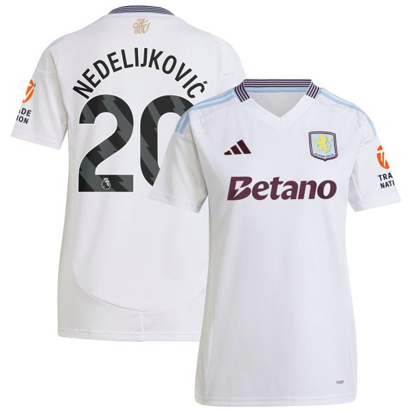 aston villa adidas away shirt 2024-25 – womens with nedeljković 20 printing Collection | AVFC Fan Shop Official Jerseys and Shirts