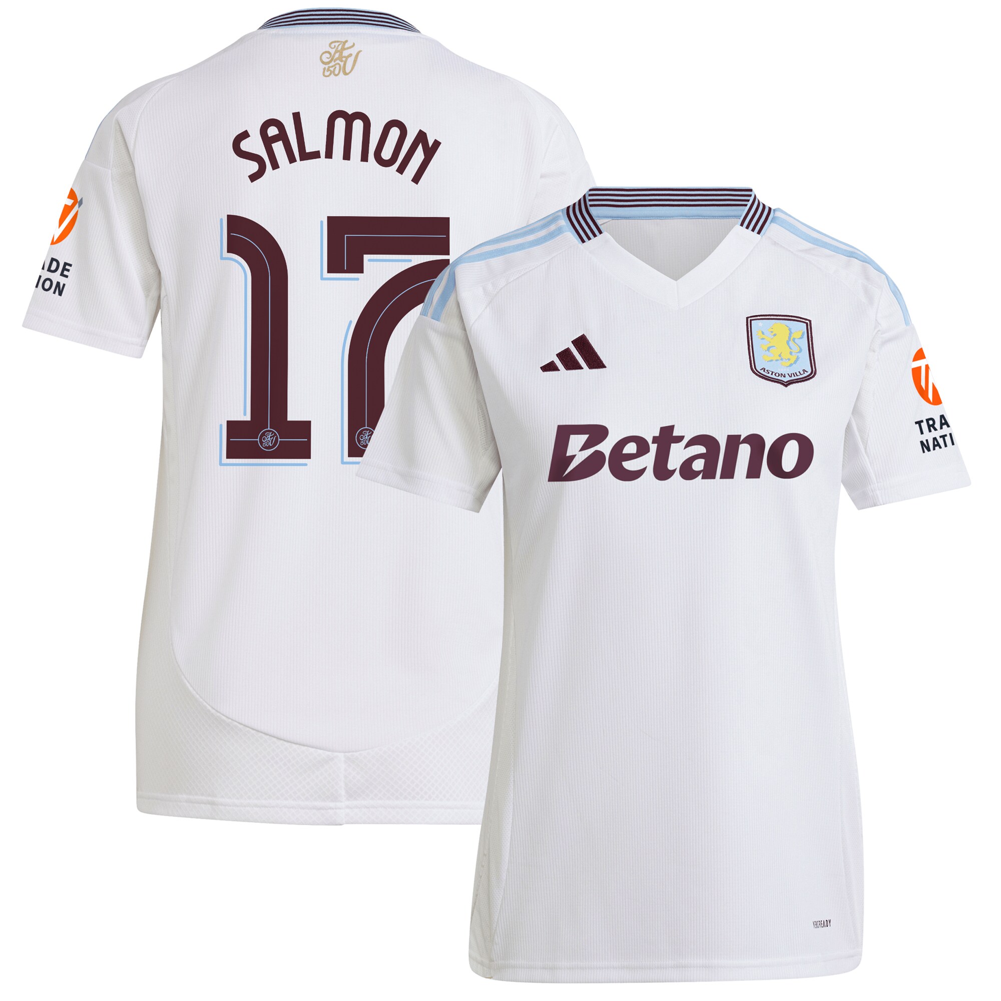 aston villa adidas away shirt 2024-25 – womens with salmon 17 cup printing Collection | AVFC Fan Shop Official Jerseys and Shirts