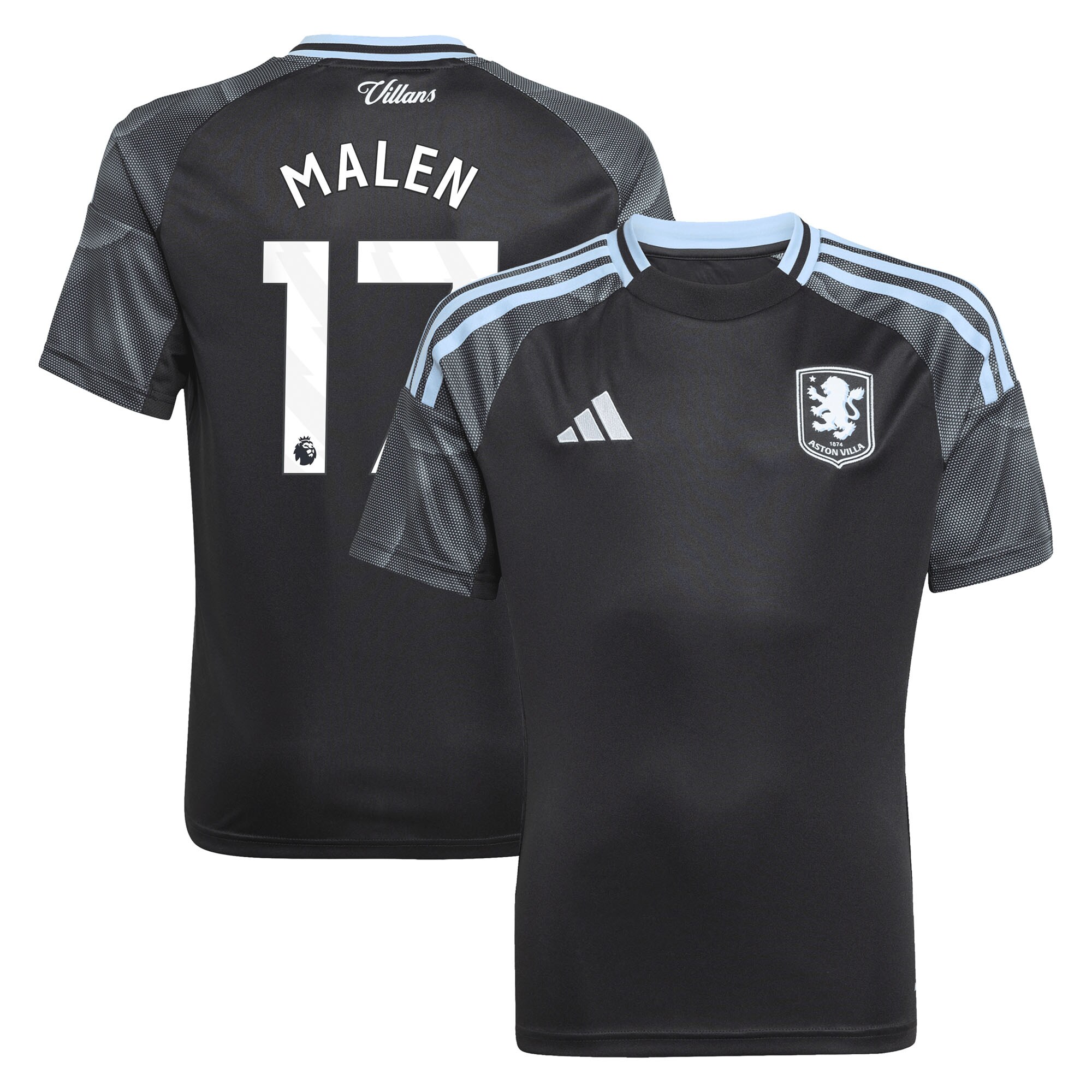 aston villa adidas away shirt 2025-26 – kids with malen 17 printing Collection | AVFC Fan Shop Official Jerseys and Shirts