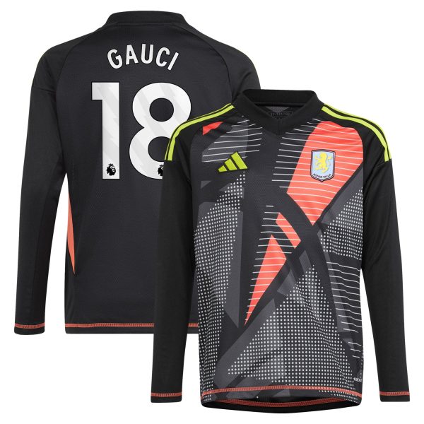 aston villa adidas goalkeeper shirt 2024-25 – long sleeve – kids with gauci 18 printing – 202029323 Collection | AVFC Fan Shop Official Jerseys and Shirts