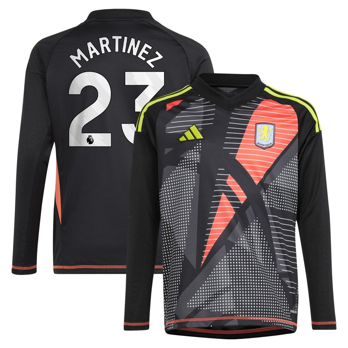 aston villa adidas goalkeeper shirt 2024-25 – long sleeve – kids with martinez 23 printing – 202029325 Collection | AVFC Fan Shop Official Jerseys and Shirts