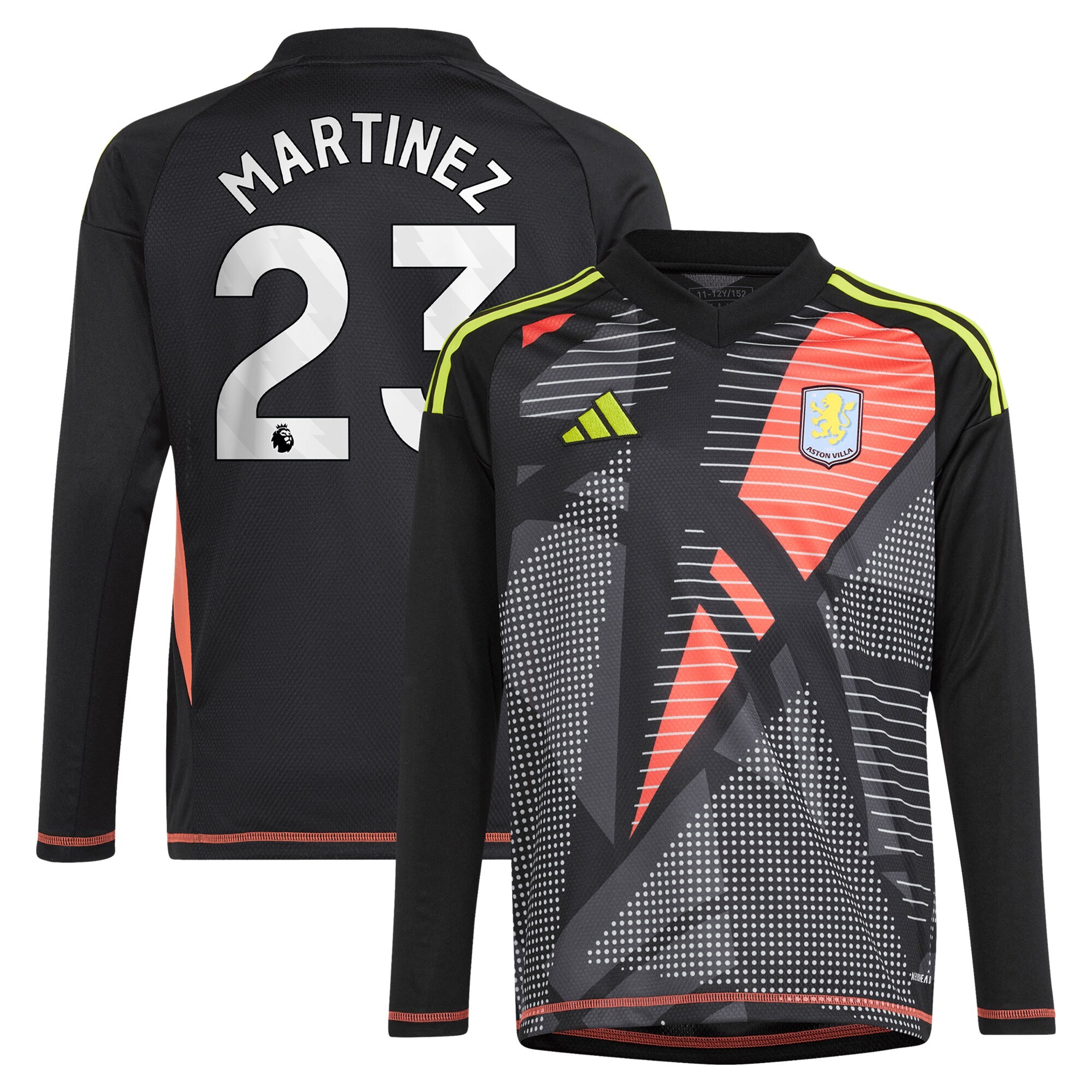 aston villa adidas goalkeeper shirt 2024-25 – long sleeve – kids with martinez 23 printing – 202029325 Collection | AVFC Fan Shop Official Jerseys and Shirts