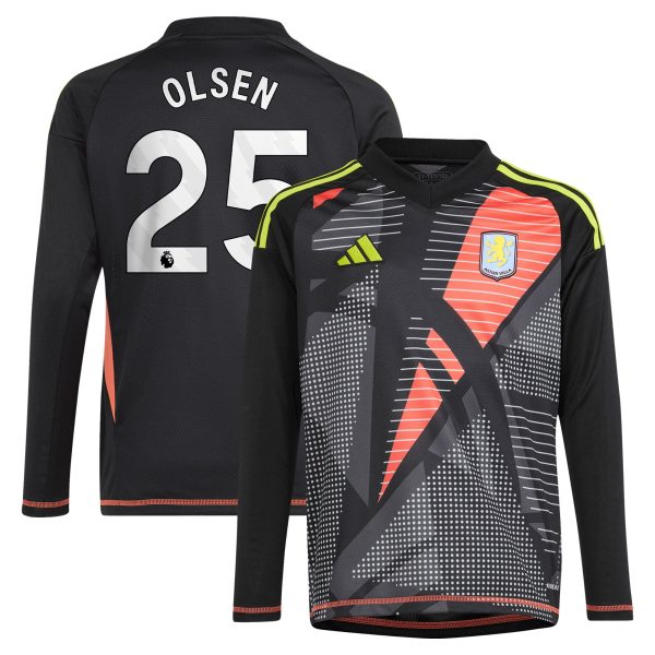 aston villa adidas goalkeeper shirt 2024-25 – long sleeve – kids with olsen 25 printing – 202029322 Collection | AVFC Fan Shop Official Jerseys and Shirts