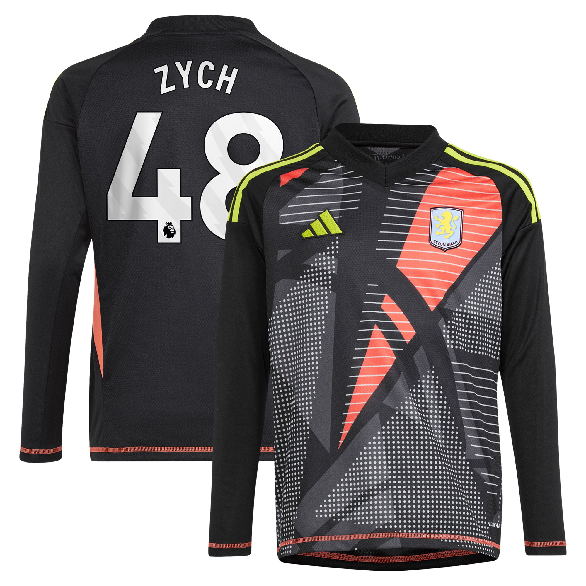 aston villa adidas goalkeeper shirt 2024-25 – long sleeve – kids with zych 48 printing – 202153091 Collection | AVFC Fan Shop Official Jerseys and Shirts