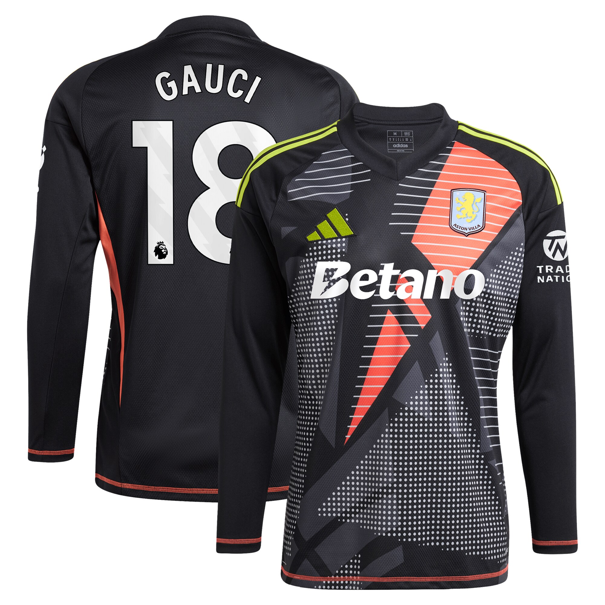 aston villa adidas goalkeeper shirt 2024-25 – long sleeve with gauci 18 printing – 202028940 Collection | AVFC Fan Shop Official Jerseys and Shirts
