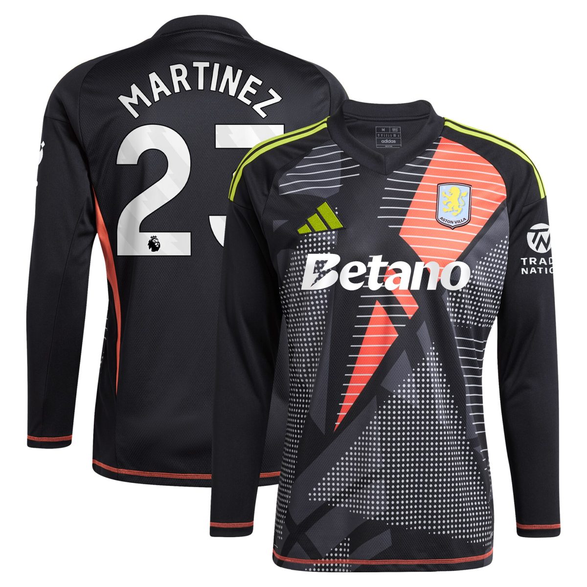 aston villa adidas goalkeeper shirt 2024-25 – long sleeve with martinez 23 printing – 202028938 Collection | AVFC Fan Shop Official Jerseys and Shirts