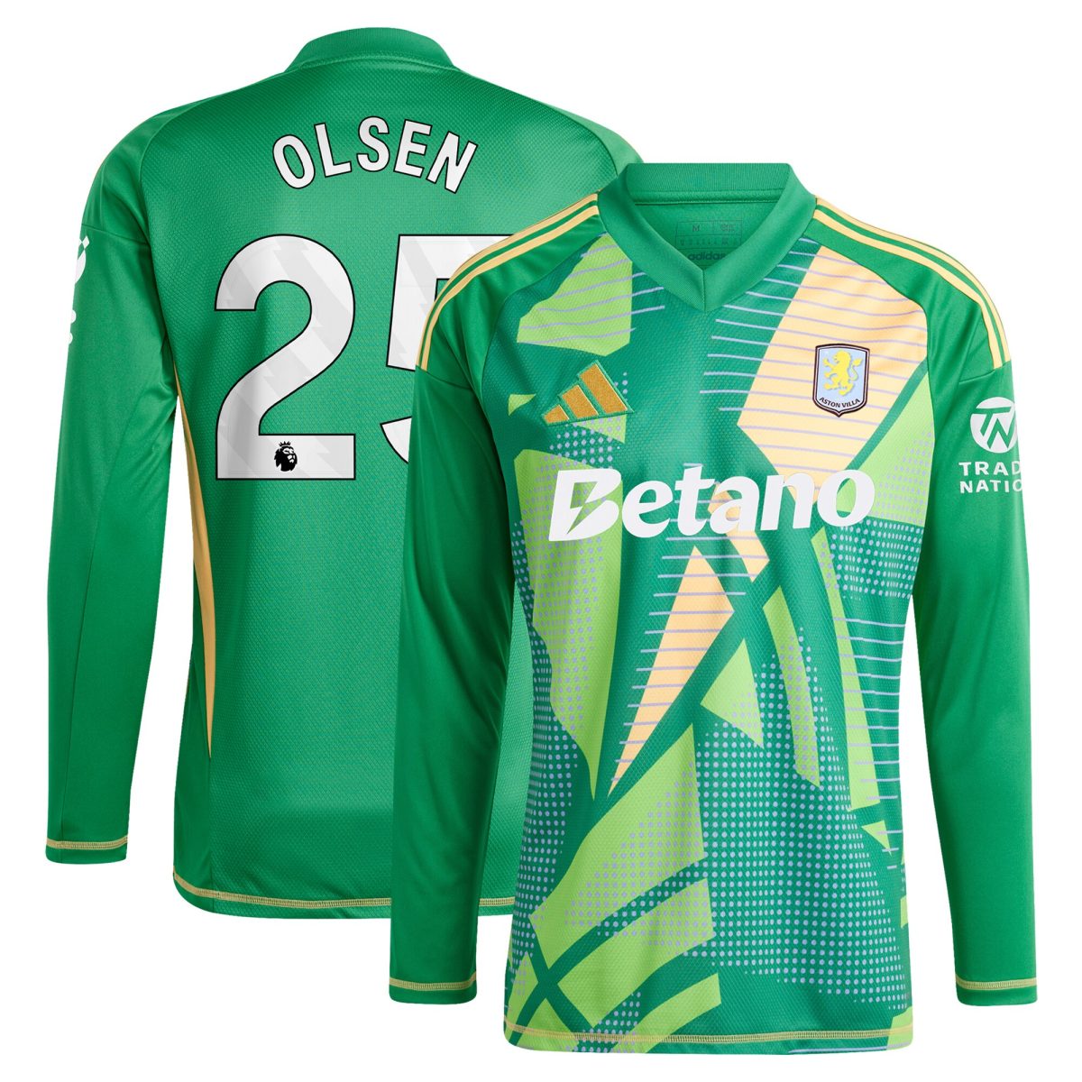 aston villa adidas goalkeeper shirt 2024-25 – long sleeve with olsen 25 printing Collection | AVFC Fan Shop Official Jerseys and Shirts
