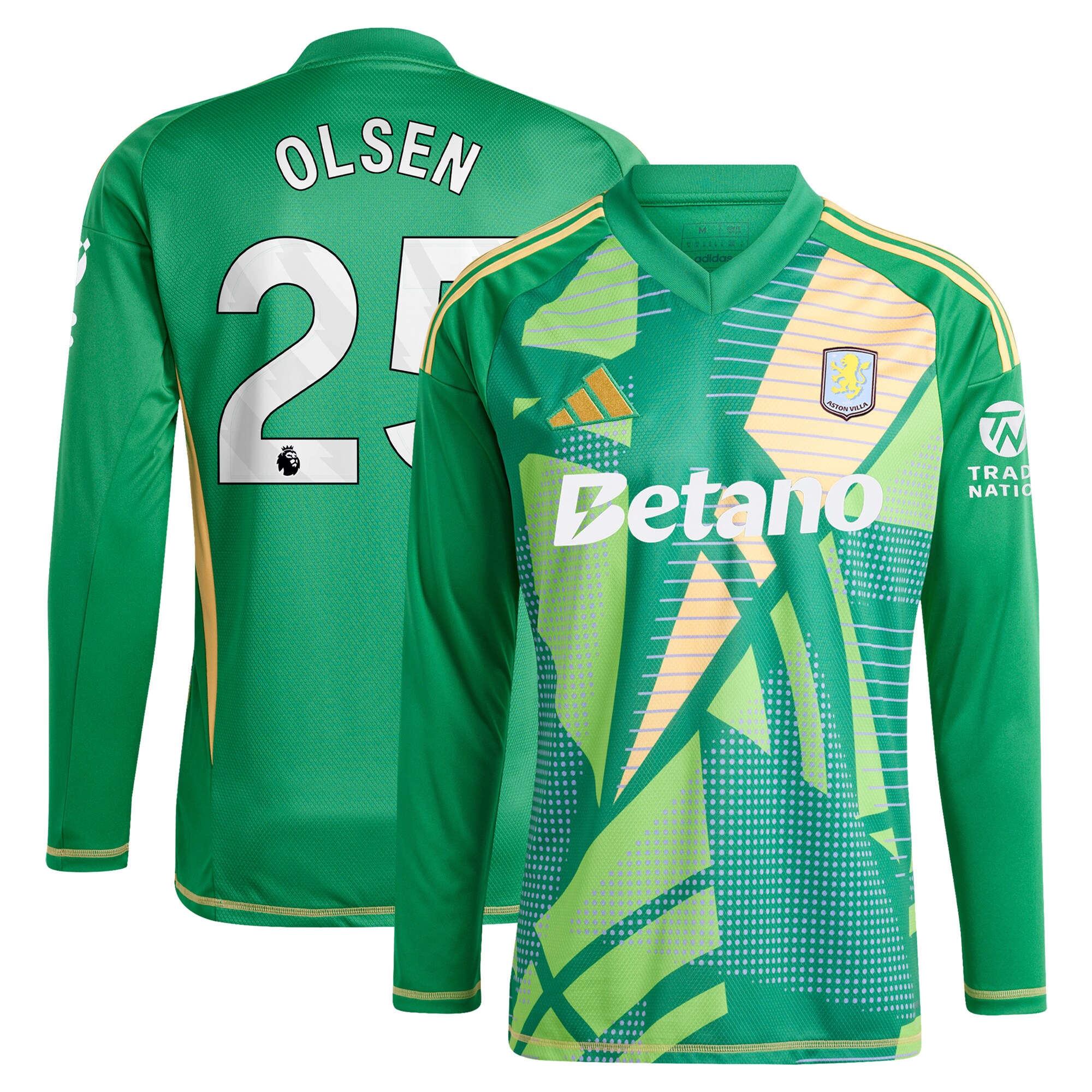 aston villa adidas goalkeeper shirt 2024-25 – long sleeve with olsen 25 printing Collection | AVFC Fan Shop Official Jerseys and Shirts