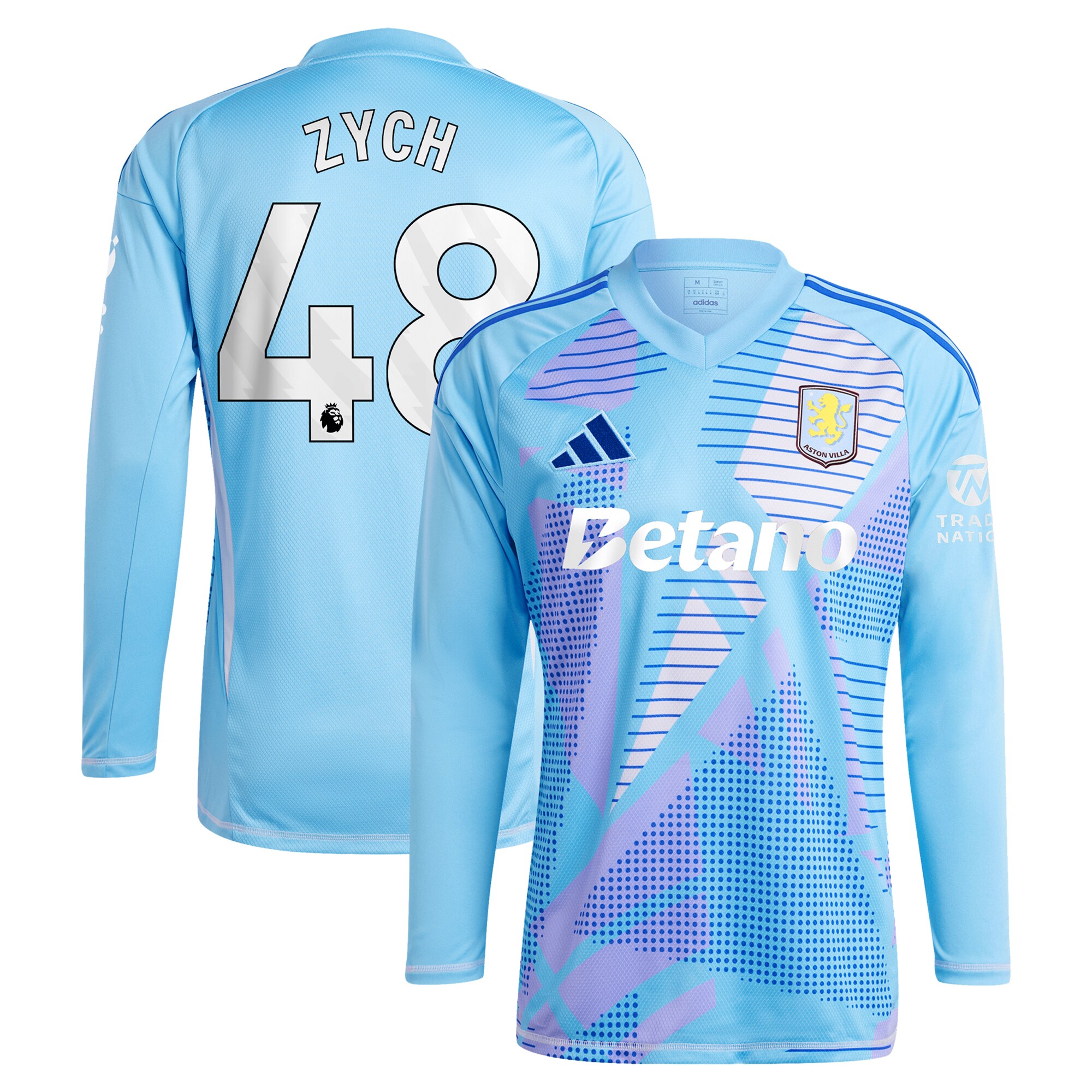 aston villa adidas goalkeeper shirt 2024-25 – long sleeve with zych 48 printing – 202153092 Collection | AVFC Fan Shop Official Jerseys and Shirts