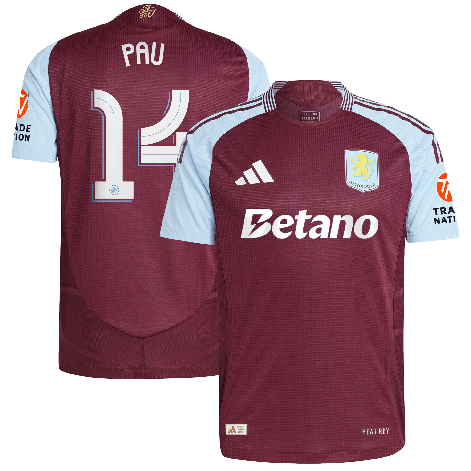 aston villa adidas home authentic shirt 2024-25 with pau 14 cup printing Collection | AVFC Fan Shop Official Jerseys and Shirts