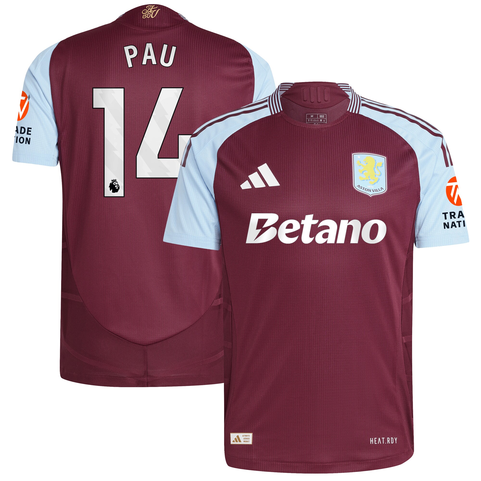 aston villa adidas home authentic shirt 2024-25 with pau 14 printing Collection | AVFC Fan Shop Official Jerseys and Shirts