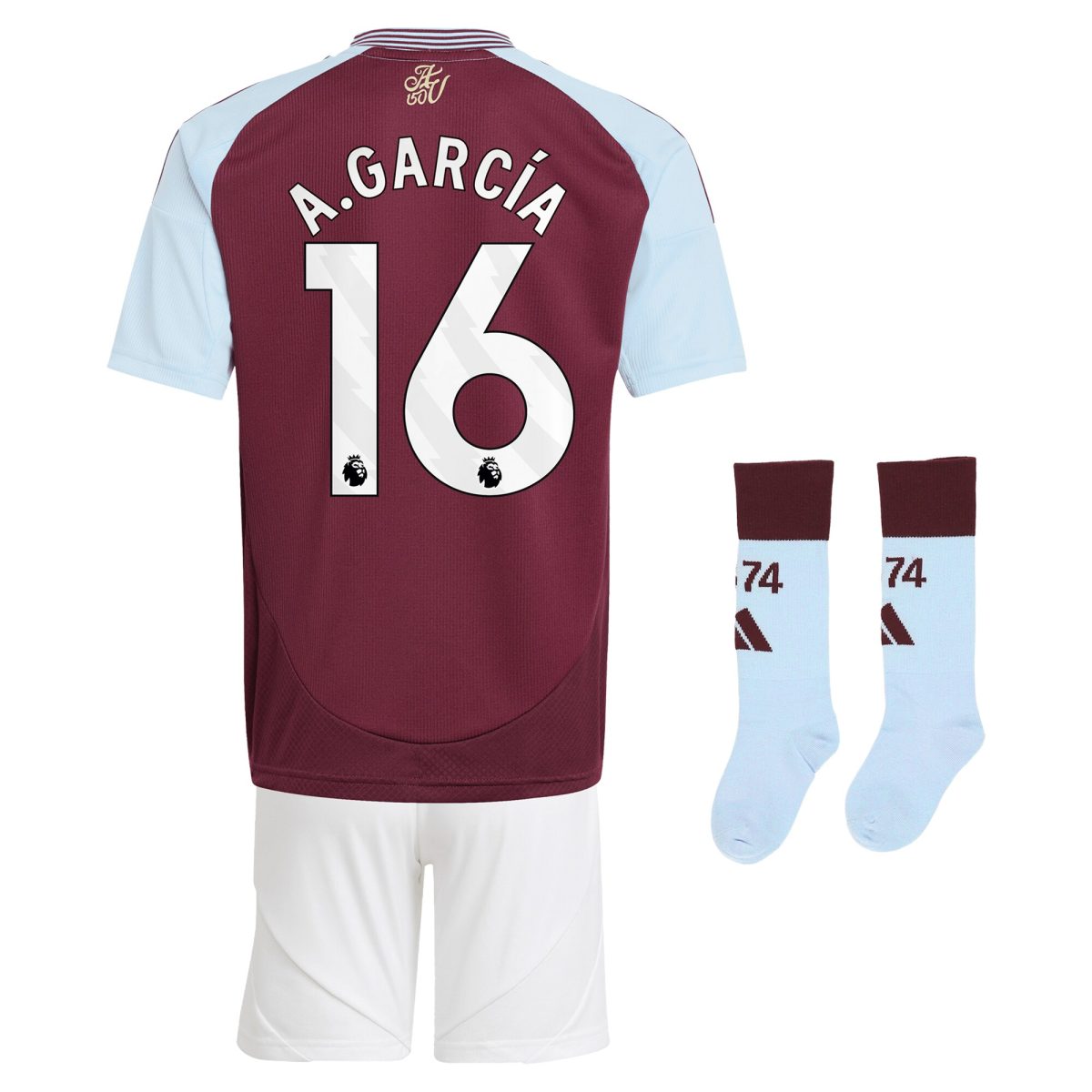 aston villa adidas home mini kit 2024-25 with a.garcía 16 printing Collection | AVFC Fan Shop Official Jerseys and Shirts