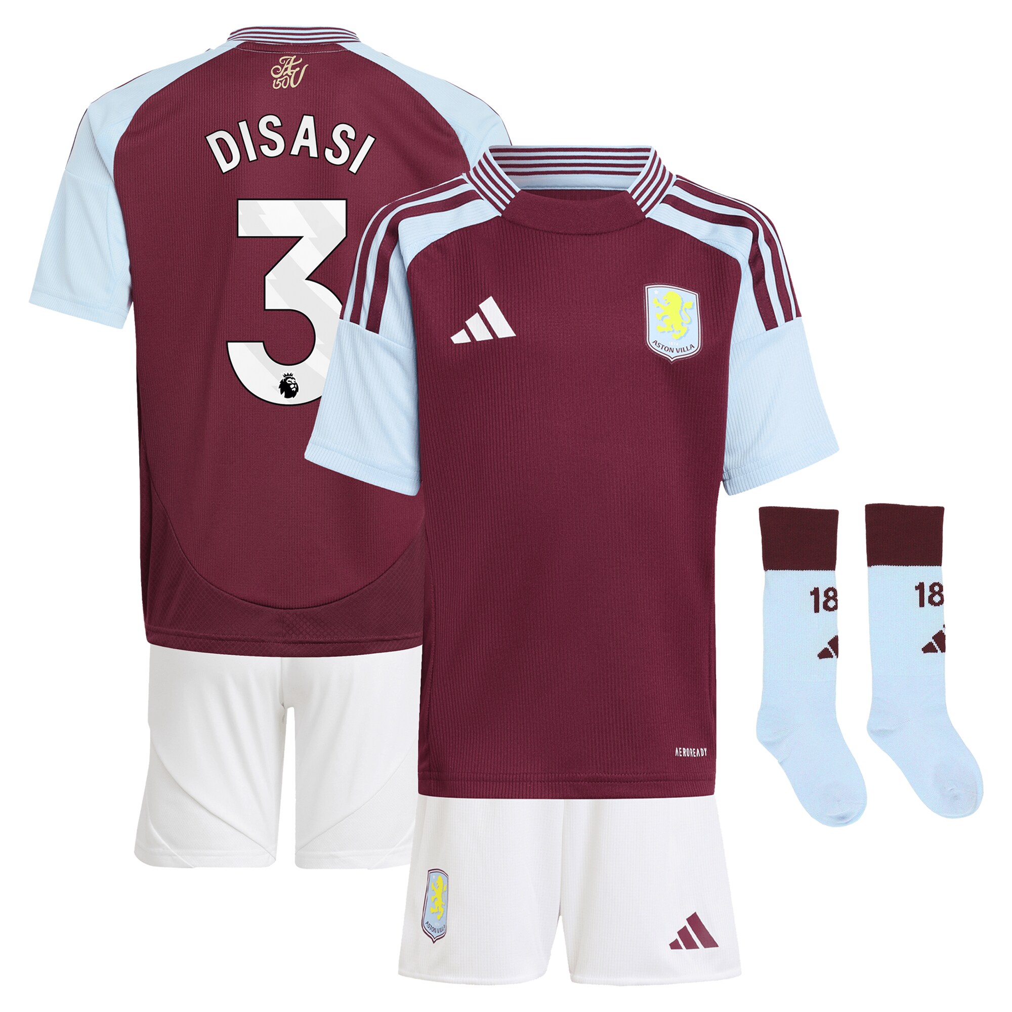 aston villa adidas home mini kit 2024-25 with disasi 3 printing Collection | AVFC Fan Shop Official Jerseys and Shirts