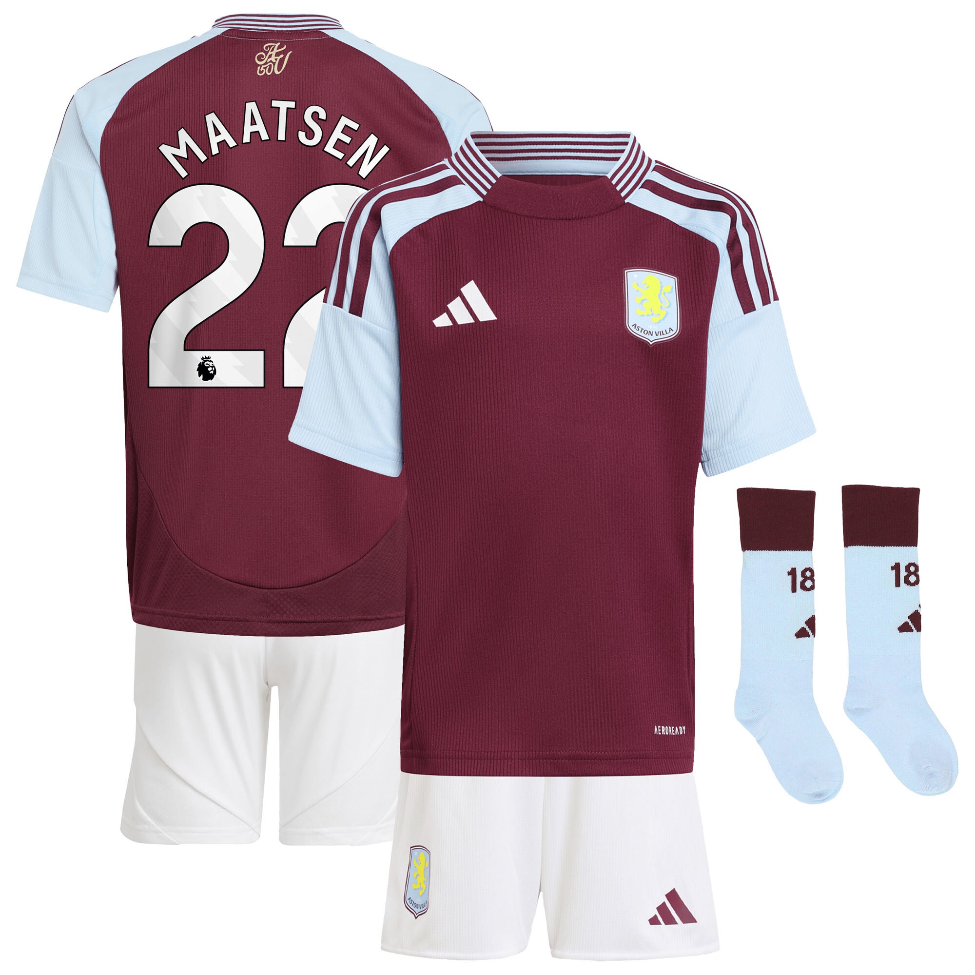 aston villa adidas home mini kit 2024-25 with maatsen 22 printing Collection | AVFC Fan Shop Official Jerseys and Shirts