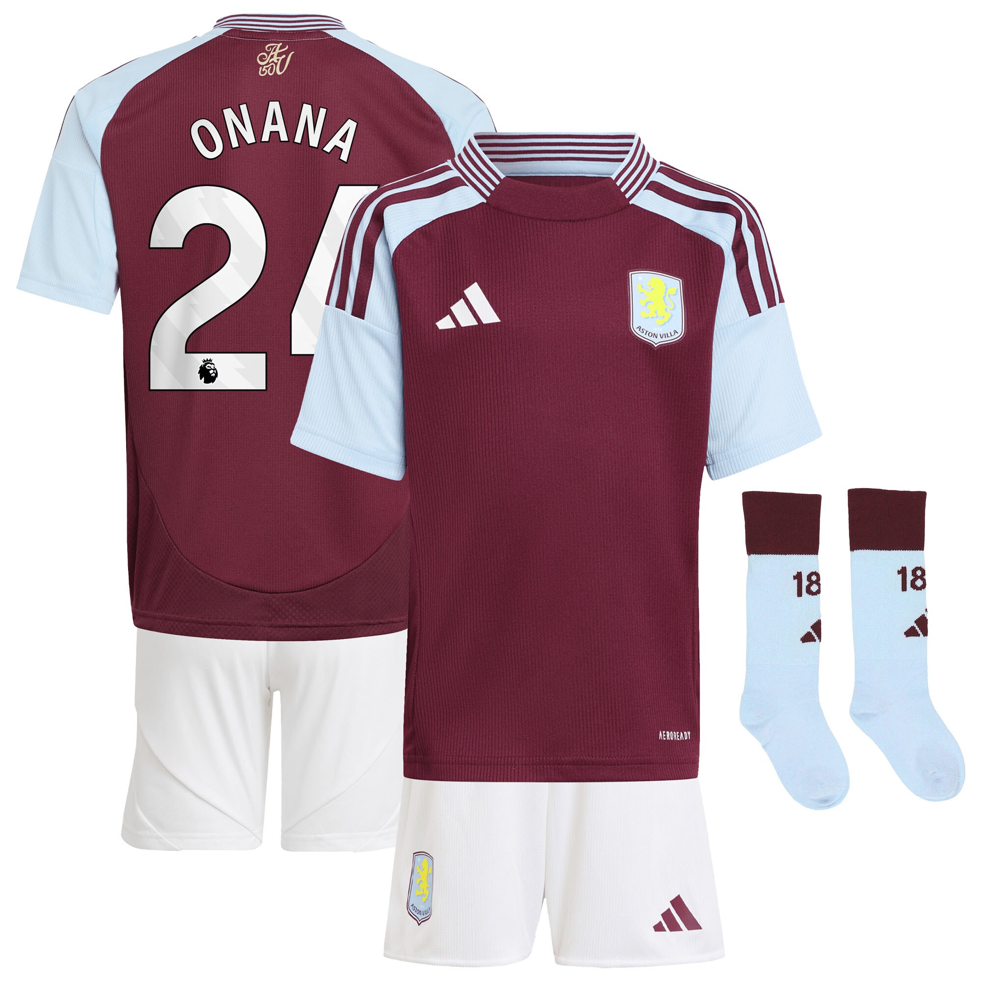 aston villa adidas home mini kit 2024-25 with onana 24 printing Collection | AVFC Fan Shop Official Jerseys and Shirts