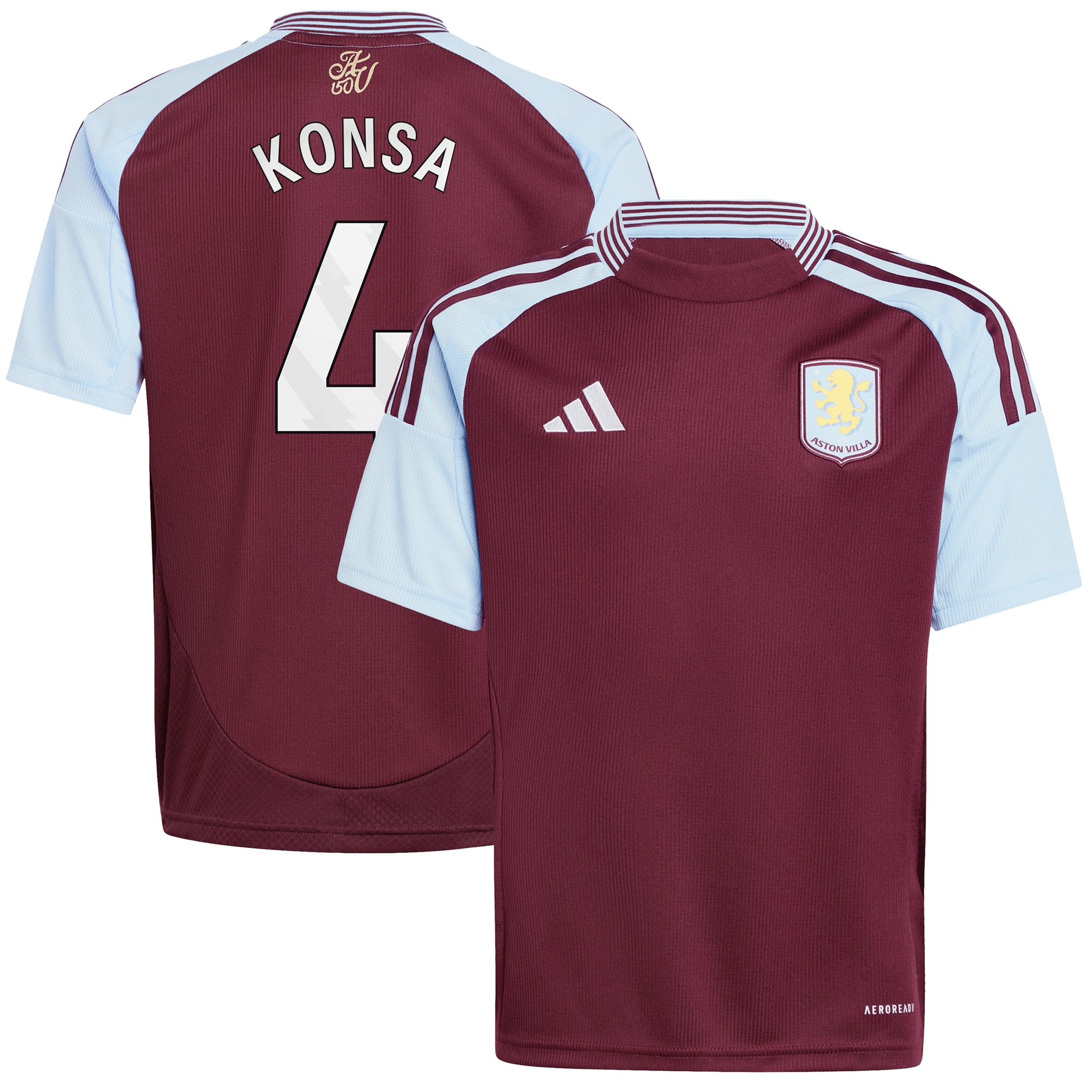 aston villa adidas home shirt 2024-25 – kids with konsa 4 printing Collection | AVFC Fan Shop Official Jerseys and Shirts