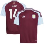 aston villa adidas home shirt 2024-25 – kids with pau 14 printing Collection | AVFC Fan Shop Official Jerseys and Shirts