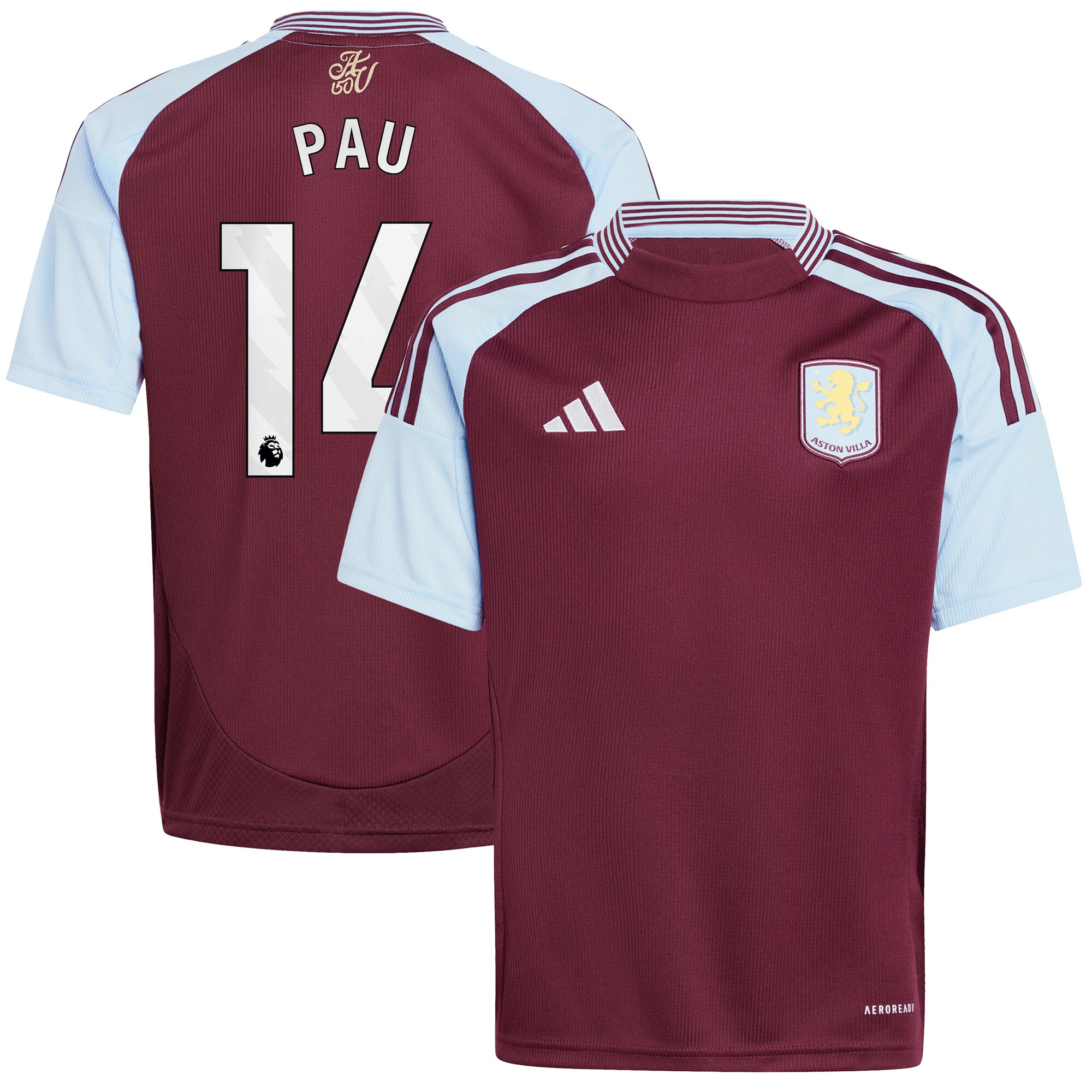 aston villa adidas home shirt 2024-25 – kids with pau 14 printing Collection | AVFC Fan Shop Official Jerseys and Shirts