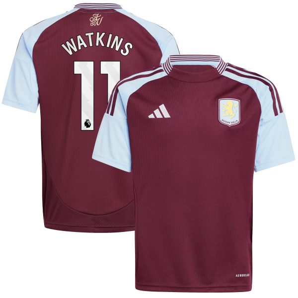 aston villa adidas home shirt 2024-25 – kids with watkins 11 printing Collection | AVFC Fan Shop Official Jerseys and Shirts