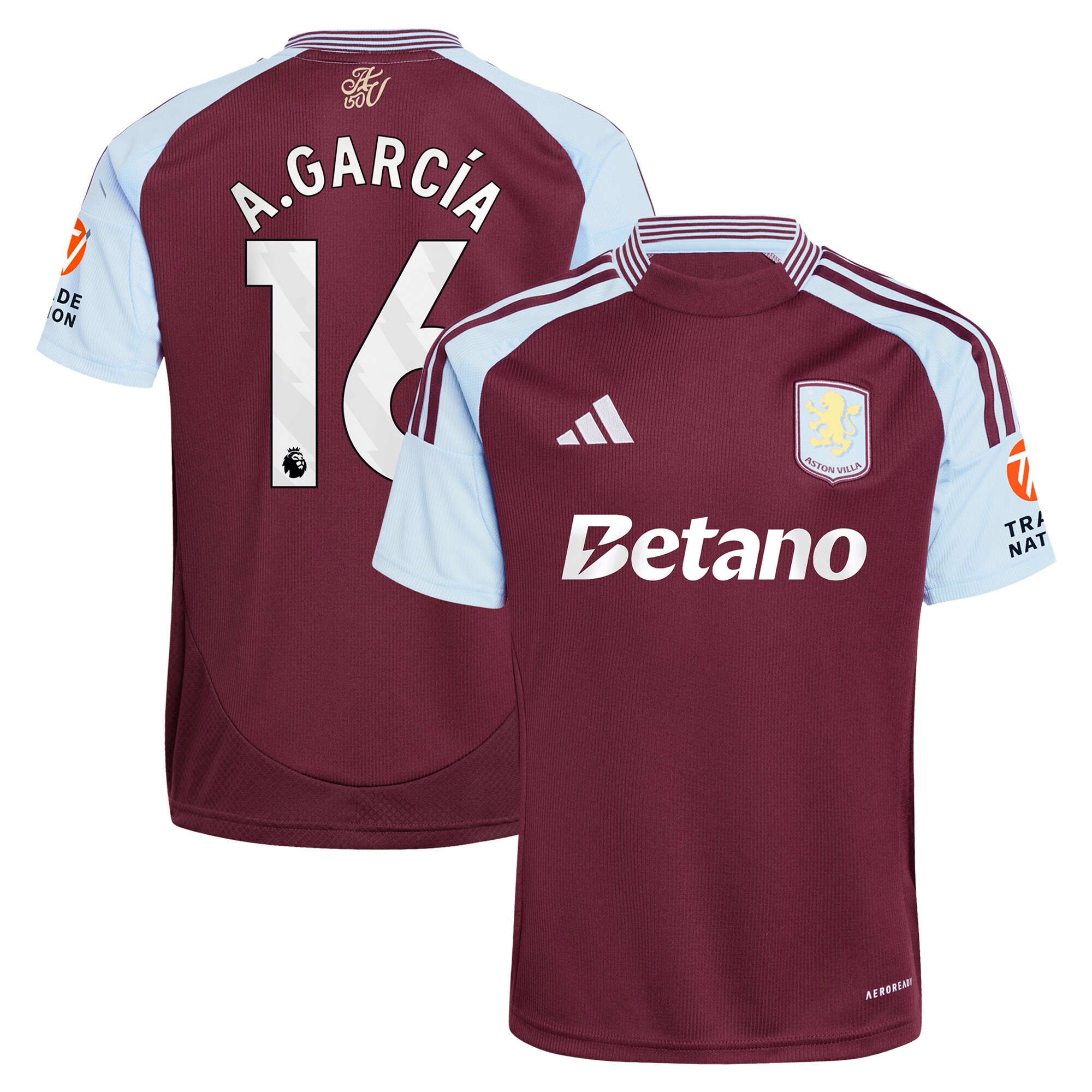 aston villa adidas home shirt 2024-25 with a.garcía 16 printing Collection | AVFC Fan Shop Official Jerseys and Shirts