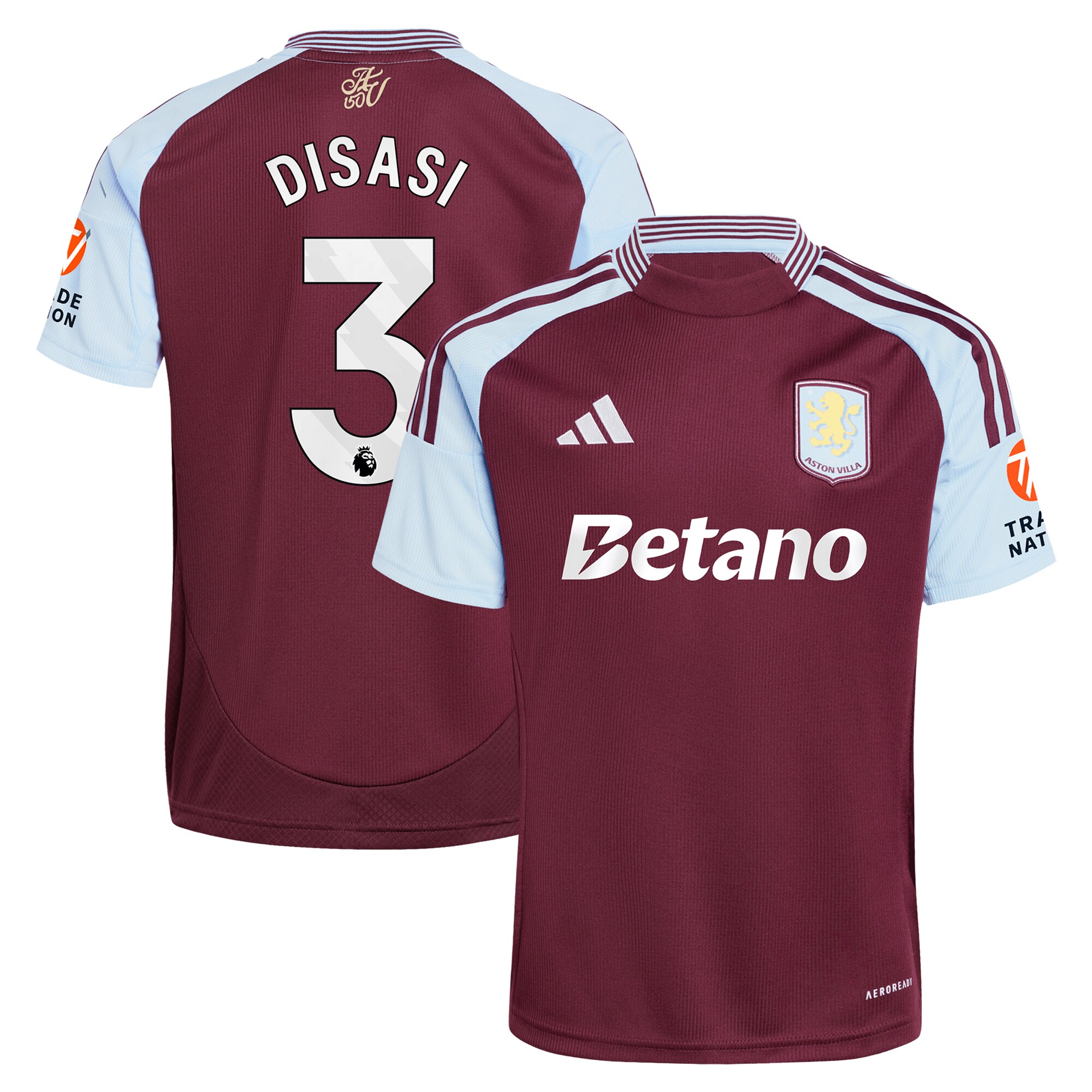 aston villa adidas home shirt 2024-25 with disasi 3 printing Collection | AVFC Fan Shop Official Jerseys and Shirts