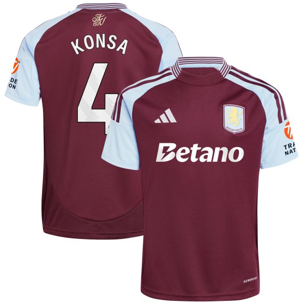 aston villa adidas home shirt 2024-25 with konsa 4 printing Collection | AVFC Fan Shop Official Jerseys and Shirts
