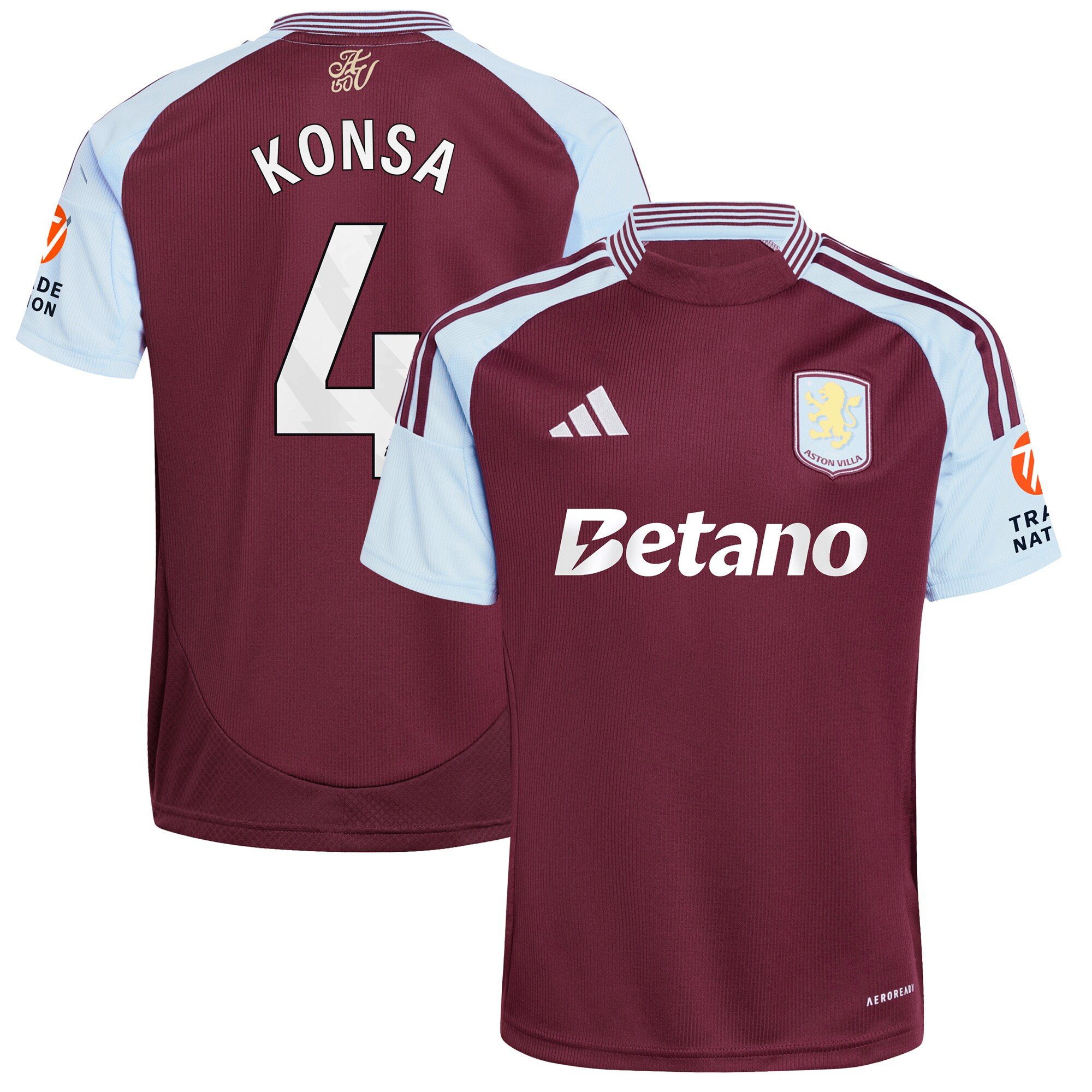 aston villa adidas home shirt 2024-25 with konsa 4 printing Collection | AVFC Fan Shop Official Jerseys and Shirts