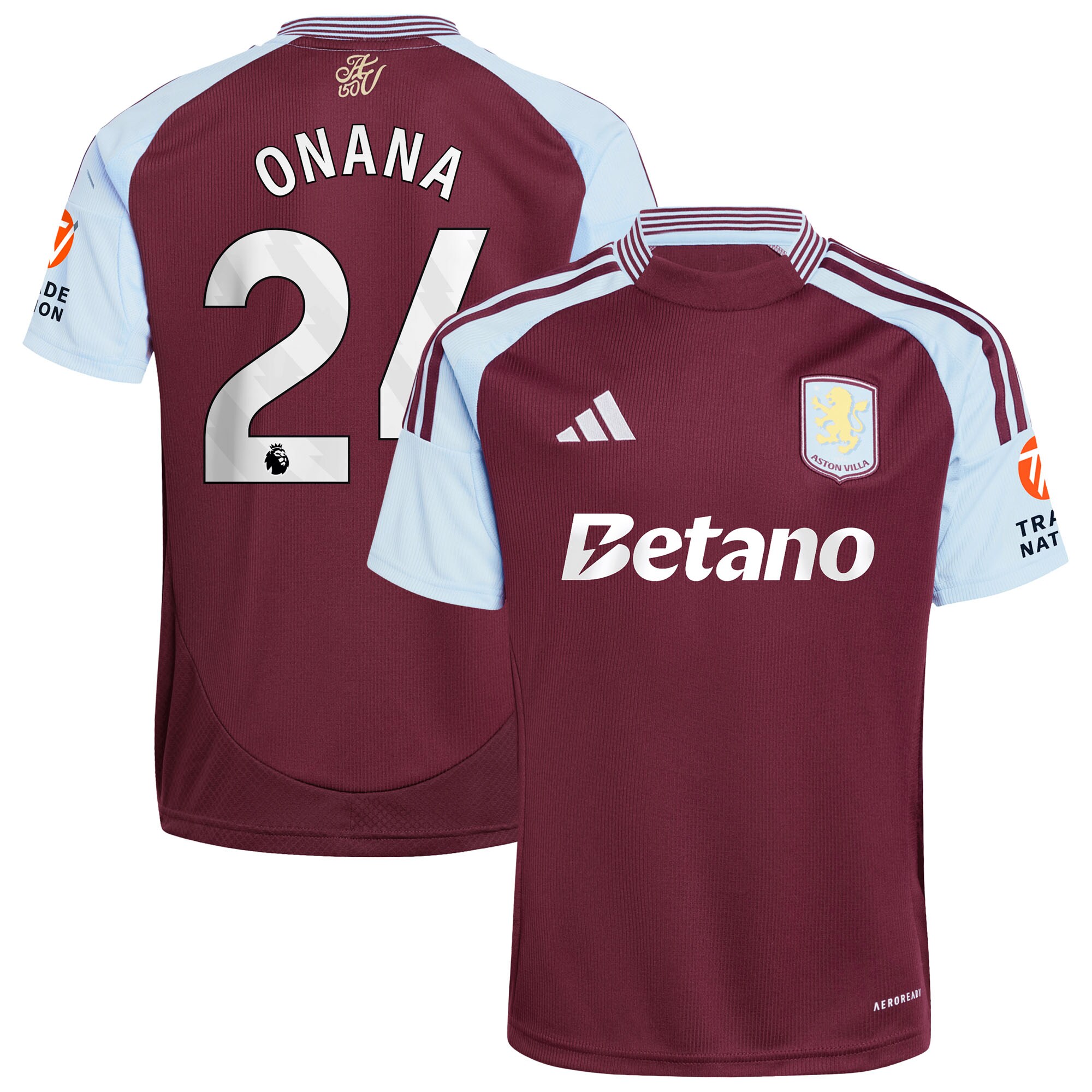 aston villa adidas home shirt 2024-25 with onana 24 printing Collection | AVFC Fan Shop Official Jerseys and Shirts