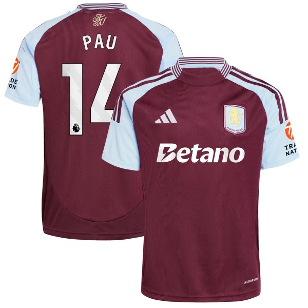 aston villa adidas home shirt 2024-25 with pau 14 printing Collection | AVFC Fan Shop Official Jerseys and Shirts