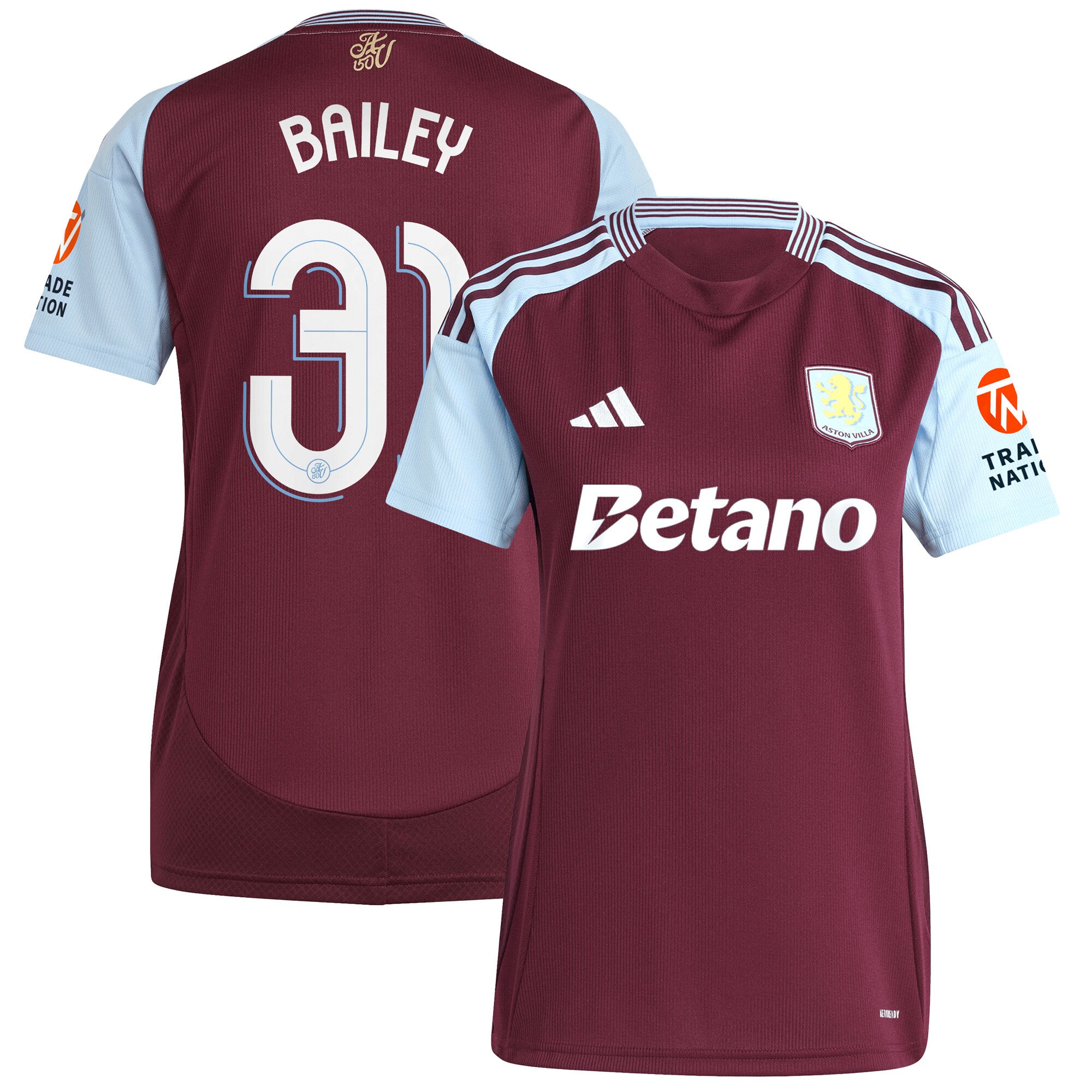 aston villa adidas home shirt 2024-25 – womens with bailey 31 cup printing Collection | AVFC Fan Shop Official Jerseys and Shirts