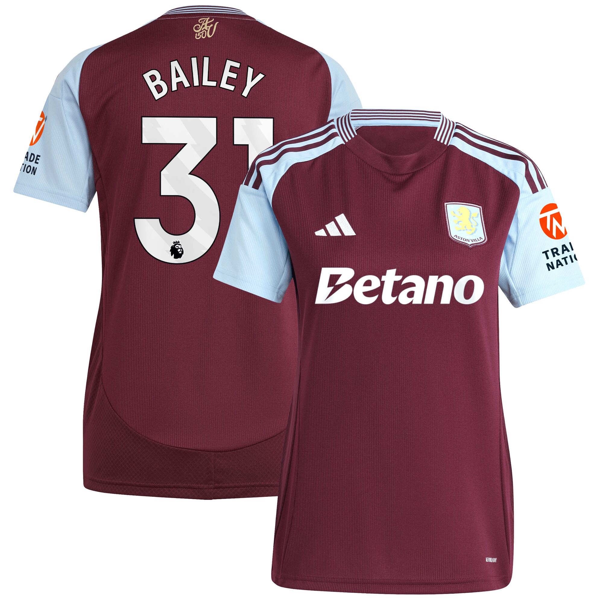 aston villa adidas home shirt 2024-25 – womens with bailey 31 printing Collection | AVFC Fan Shop Official Jerseys and Shirts