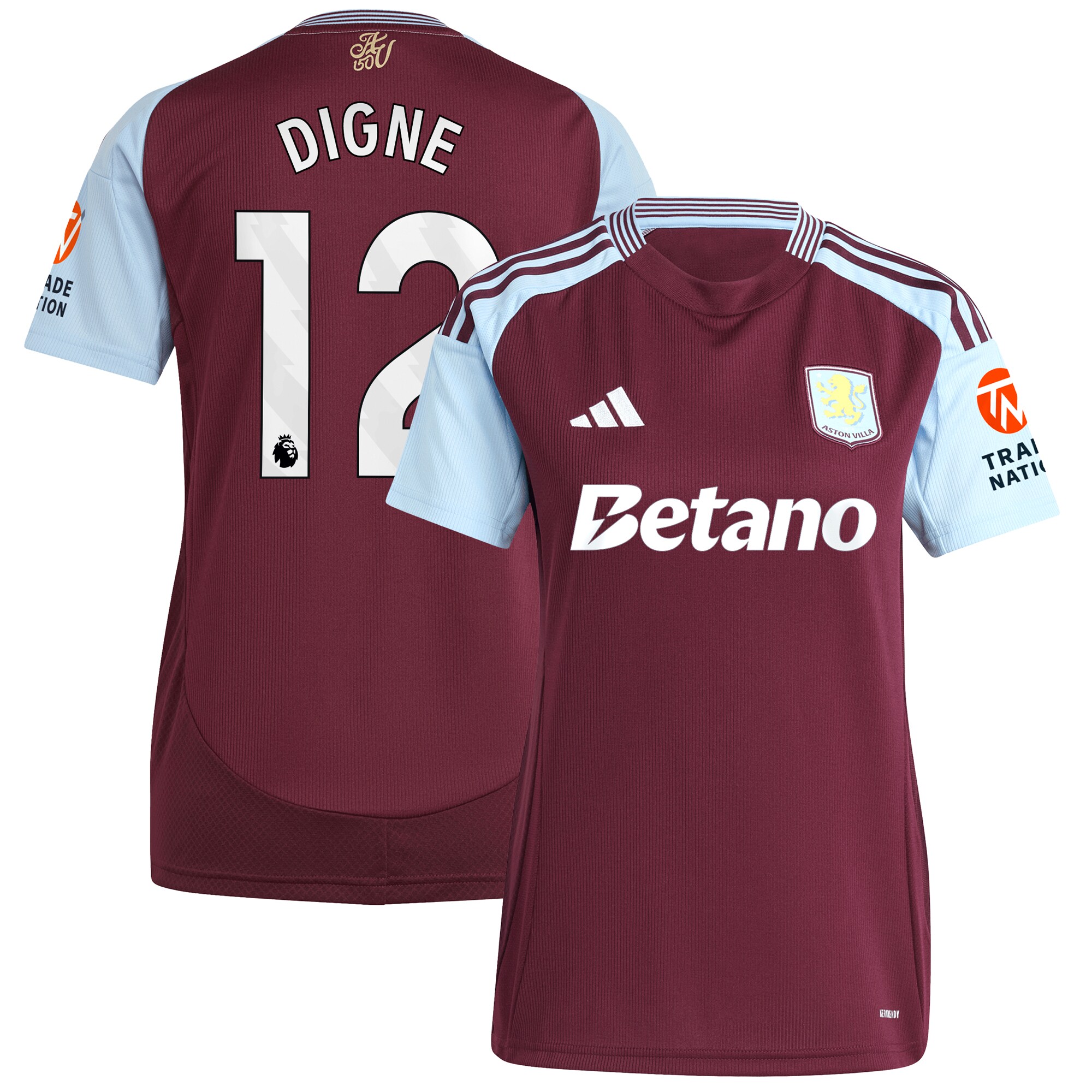 aston villa adidas home shirt 2024-25 – womens with digne 12 printing Collection | AVFC Fan Shop Official Jerseys and Shirts