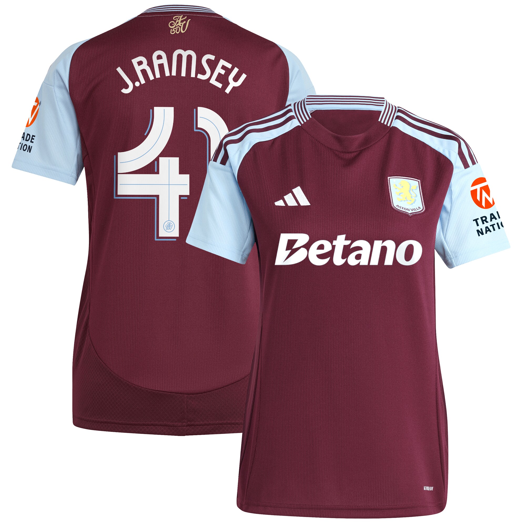aston villa adidas home shirt 2024-25 – womens with j. ramsey 41 cup printing Collection | AVFC Fan Shop Official Jerseys and Shirts