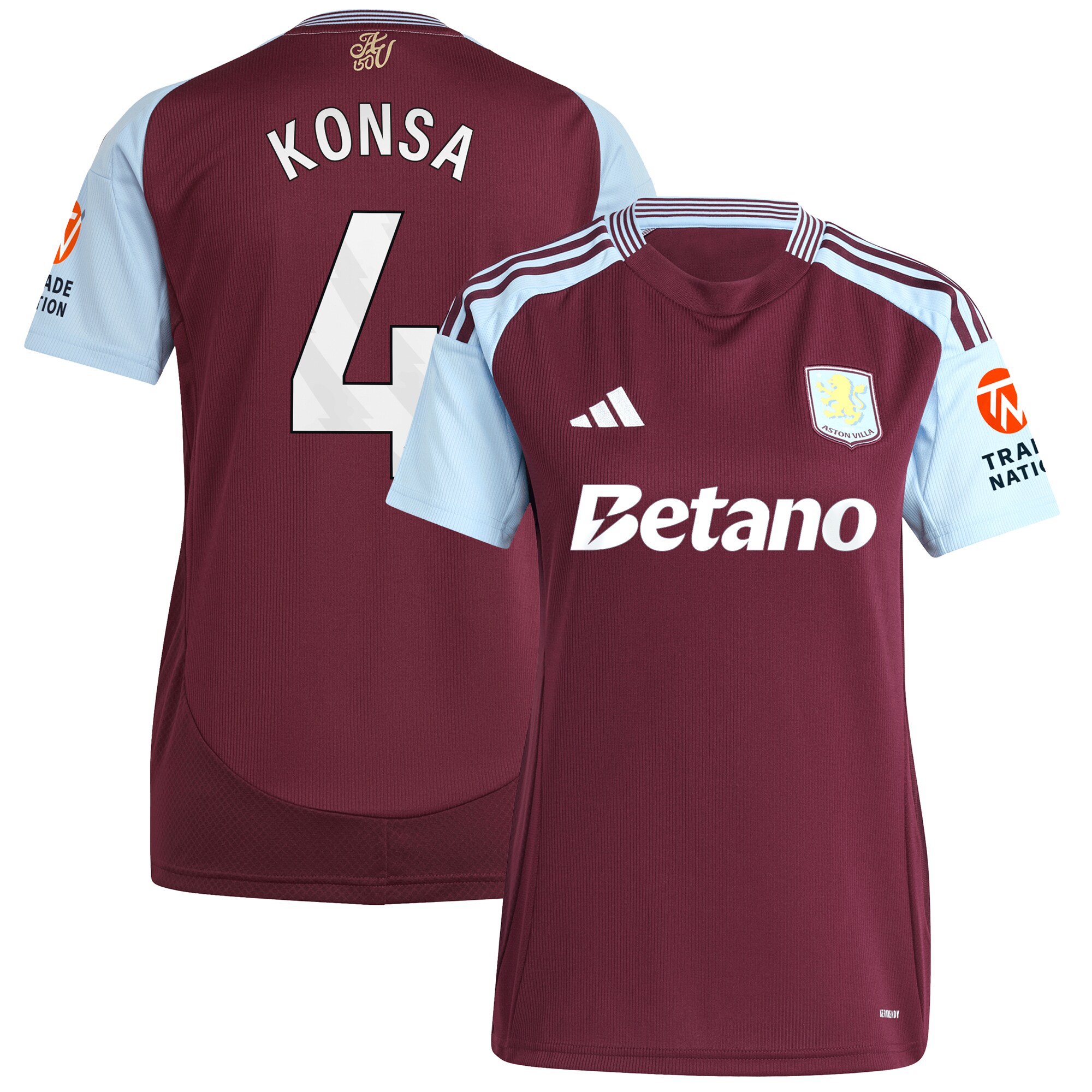 aston villa adidas home shirt 2024-25 – womens with konsa 4 printing Collection | AVFC Fan Shop Official Jerseys and Shirts