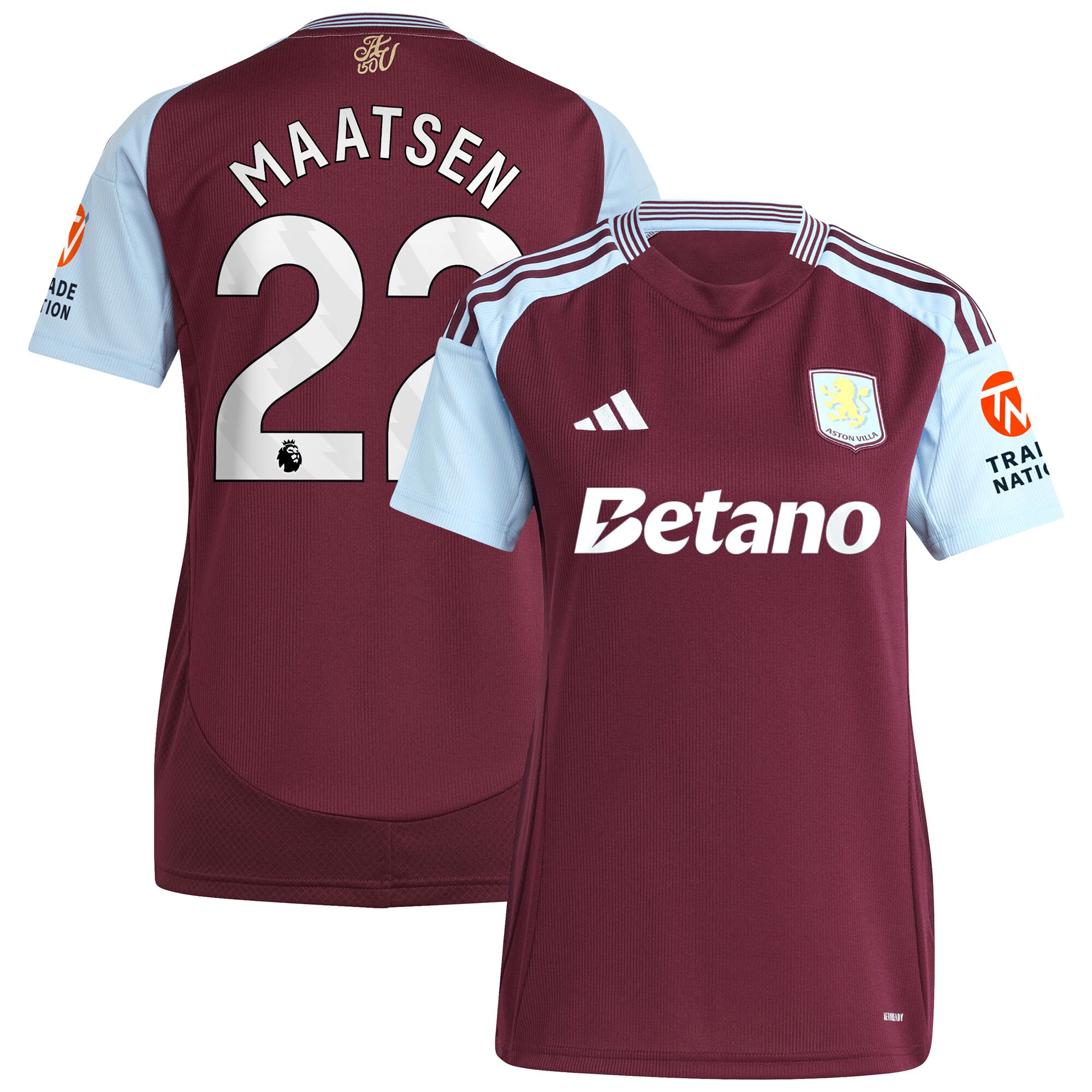 aston villa adidas home shirt 2024-25 – womens with maatsen 22 printing Collection | AVFC Fan Shop Official Jerseys and Shirts