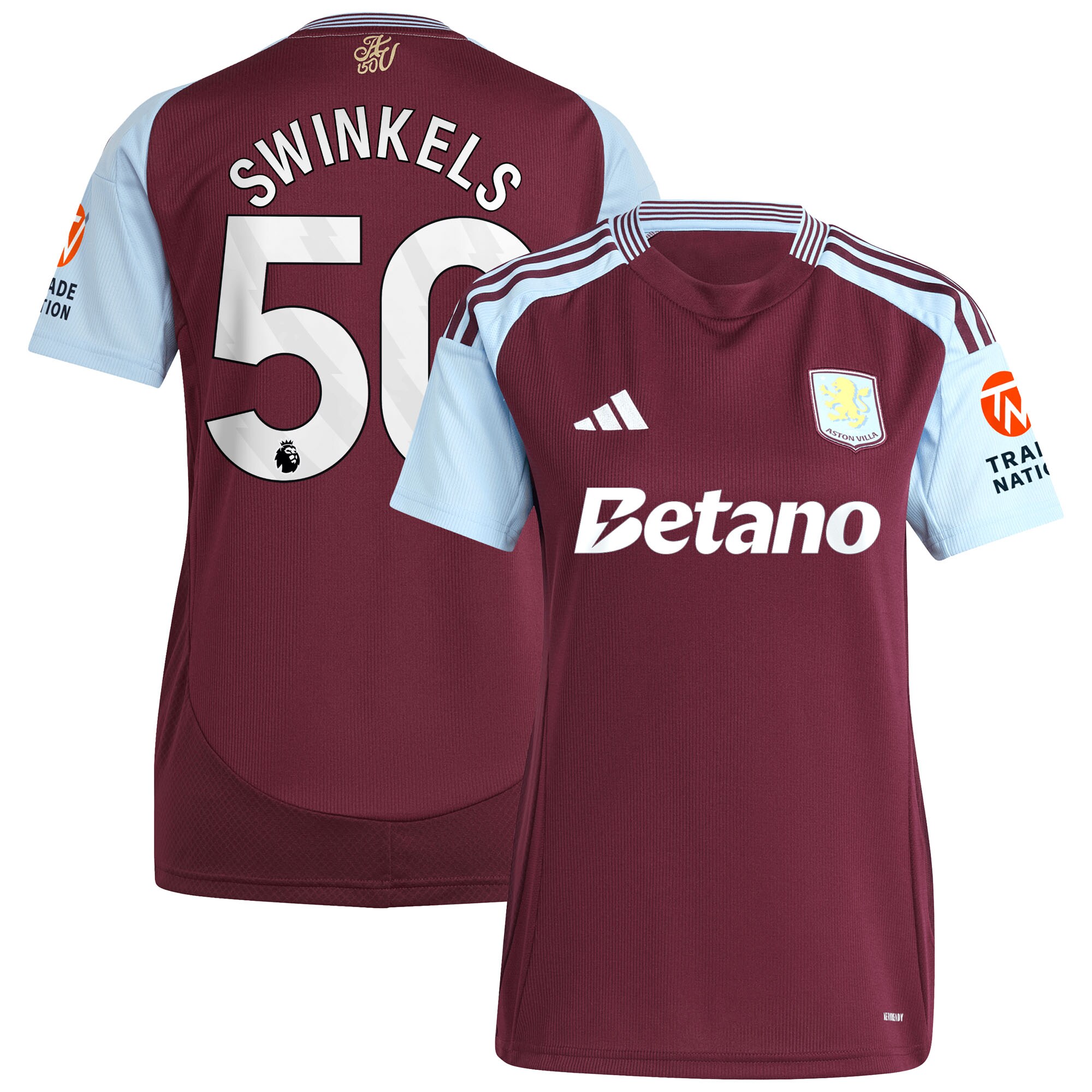 aston villa adidas home shirt 2024-25 – womens with swinkels 50 printing Collection | AVFC Fan Shop Official Jerseys and Shirts