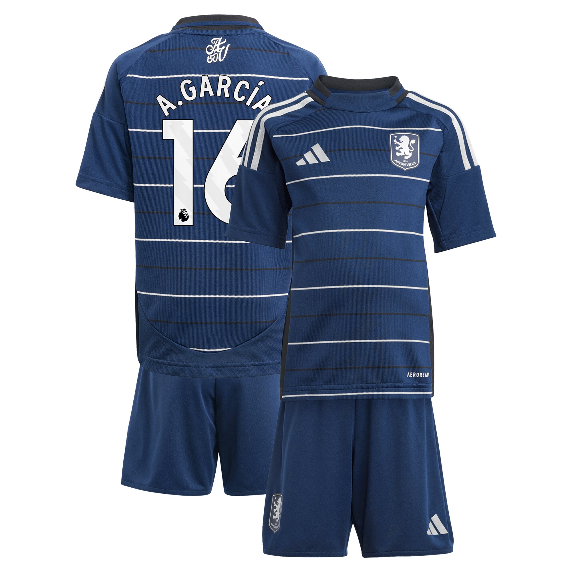 aston villa adidas third minikit 2024-25 with a.garcía 16 printing Collection | AVFC Fan Shop Official Jerseys and Shirts