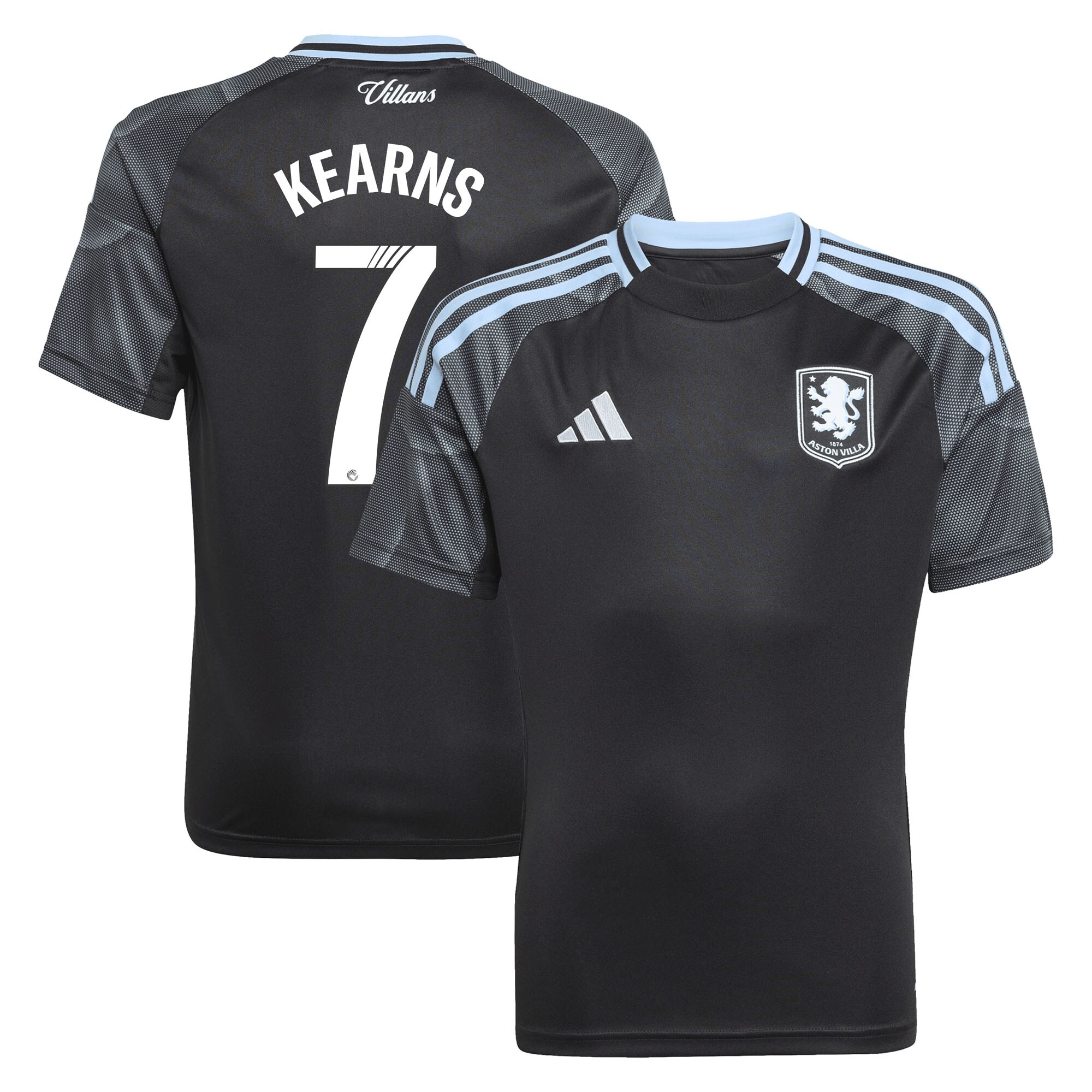 aston villa adidas wsl away shirt 2025-26 – kids with kearns 7 printing Collection | AVFC Fan Shop Official Jerseys and Shirts