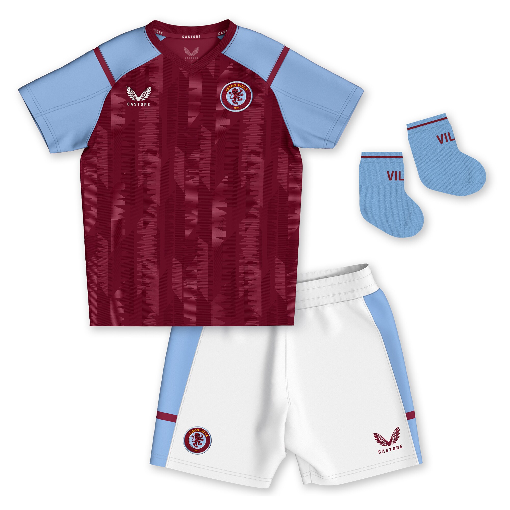 aston villa castore home baby kit 2023-24 with custom printing Collection | AVFC Fan Shop Official Jerseys and Shirts