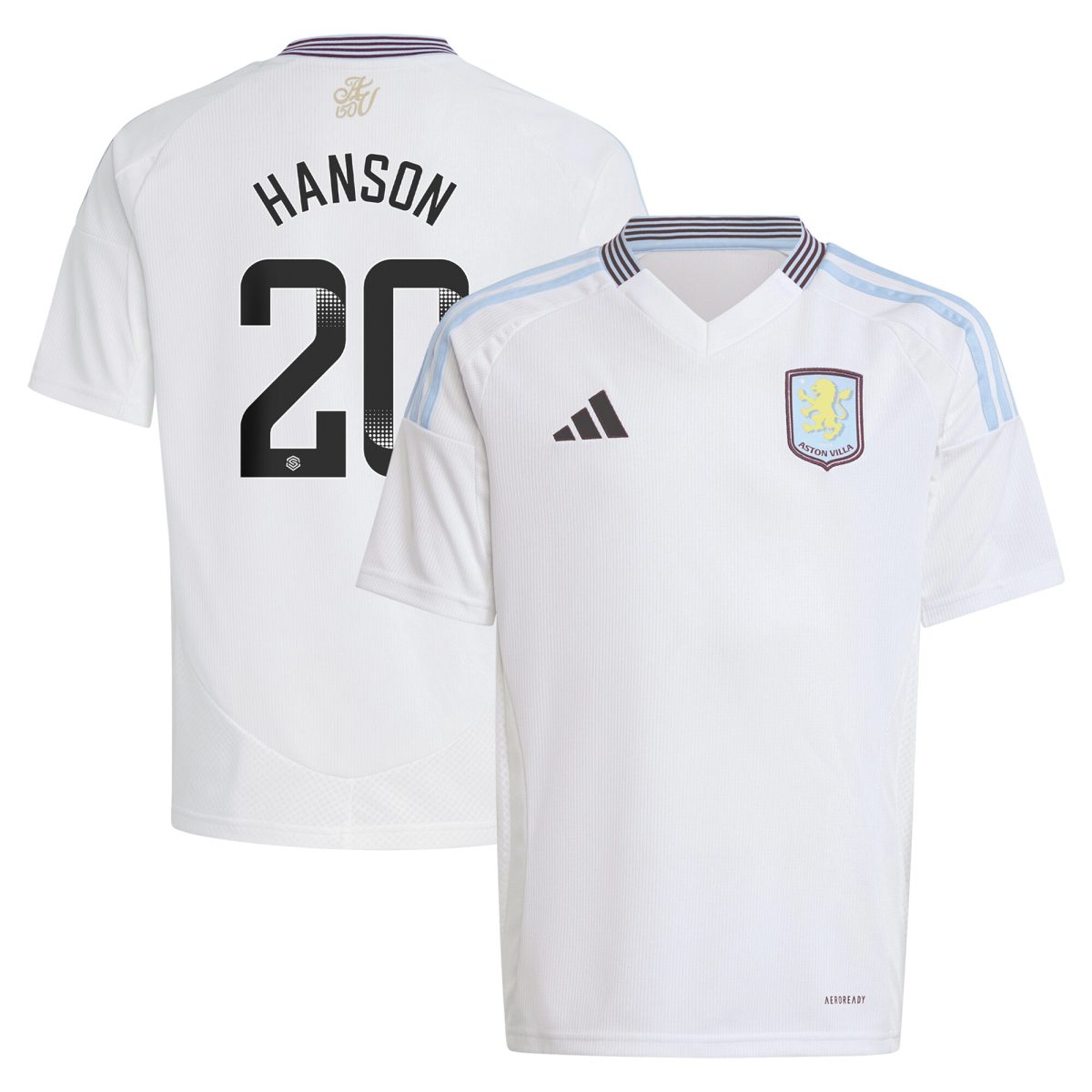 aston villa wsl adidas away shirt 2024-25 – kids with hanson 20 printing Collection | AVFC Fan Shop Official Jerseys and Shirts