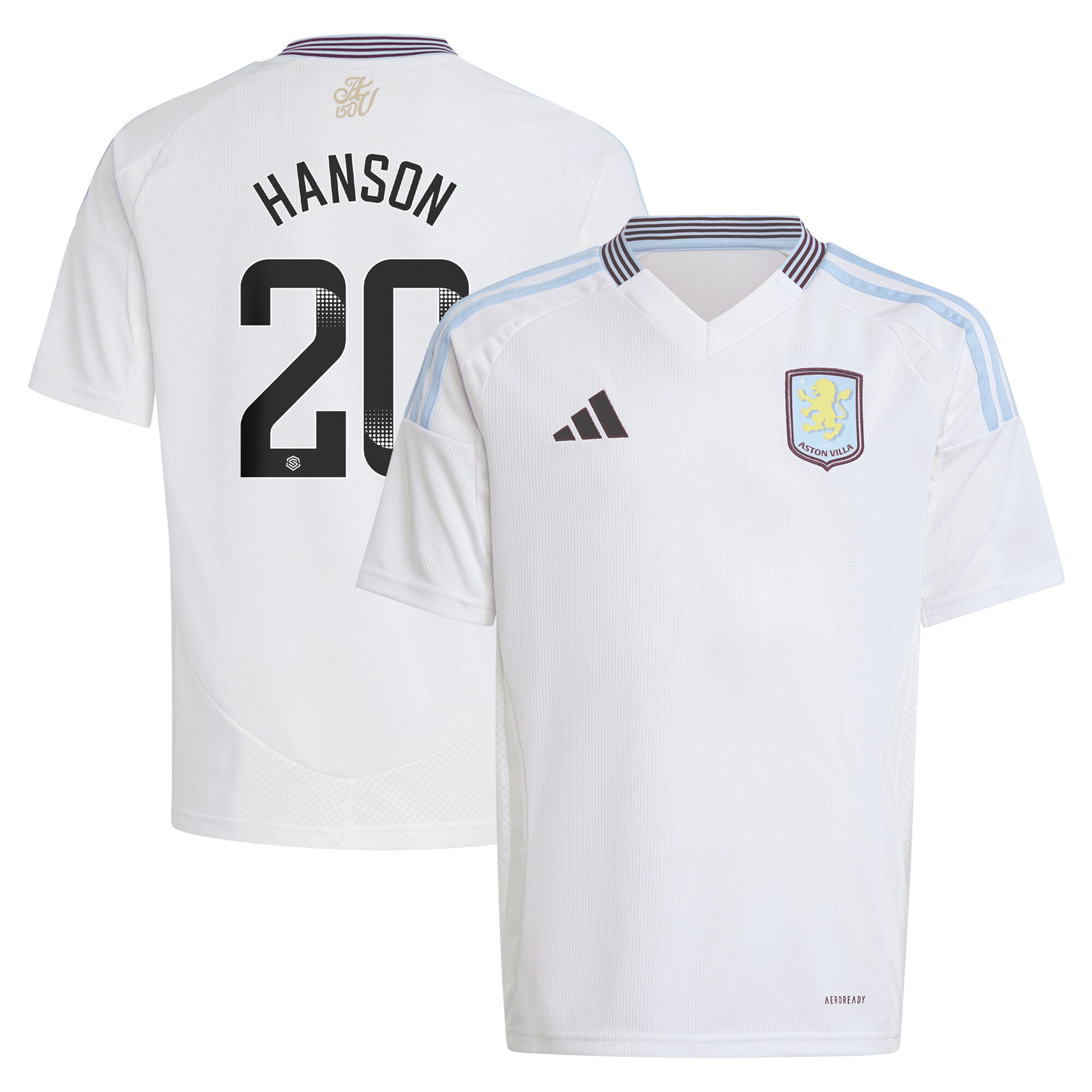 aston villa wsl adidas away shirt 2024-25 – kids with hanson 20 printing Collection | AVFC Fan Shop Official Jerseys and Shirts